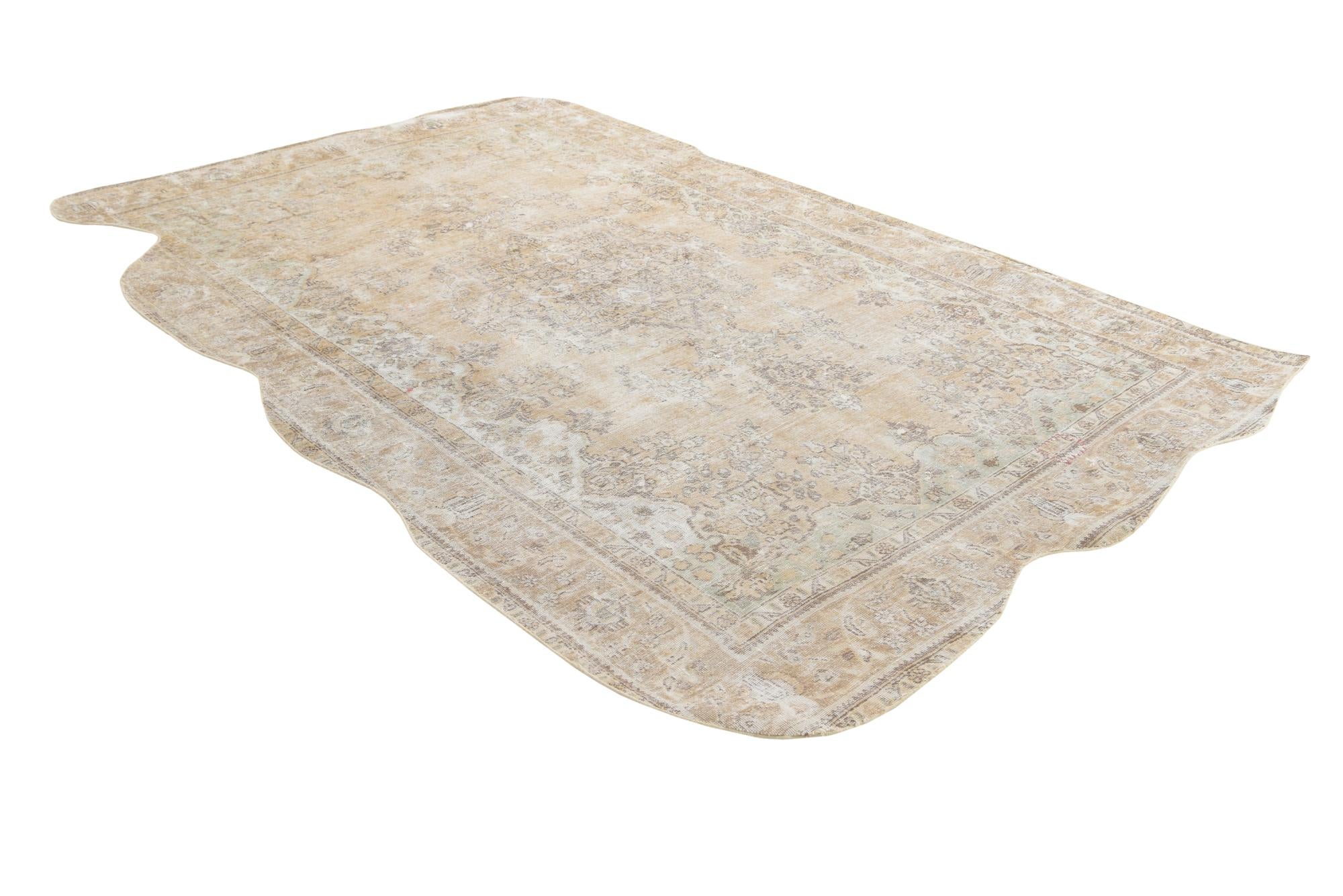 6' 6 x 9' 9 Hand Knotted Ultra Vintage Persian Wool Rug