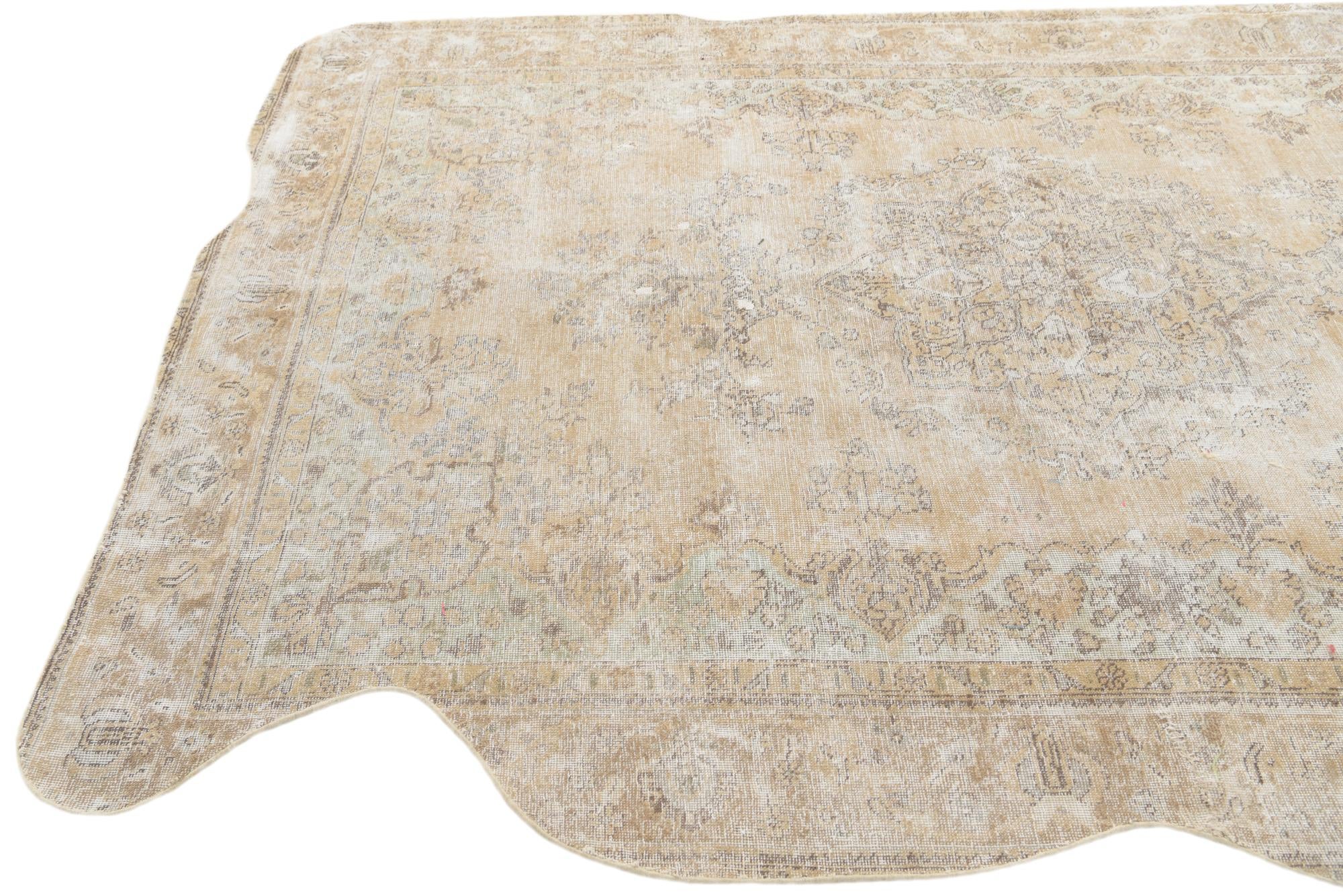 6' 6 x 9' 9 Hand Knotted Ultra Vintage Persian Wool Rug