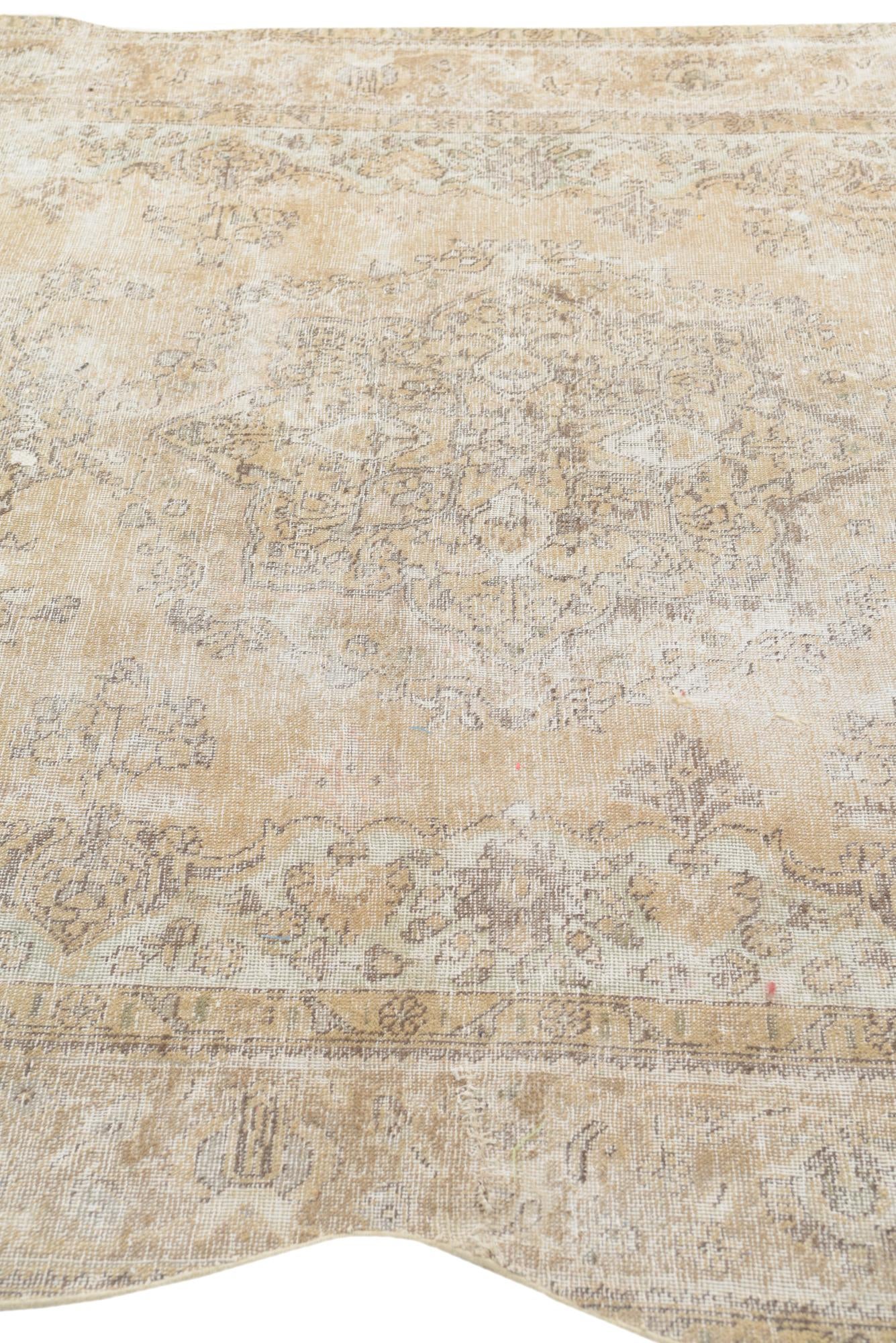 6' 6 x 9' 9 Hand Knotted Ultra Vintage Persian Wool Rug