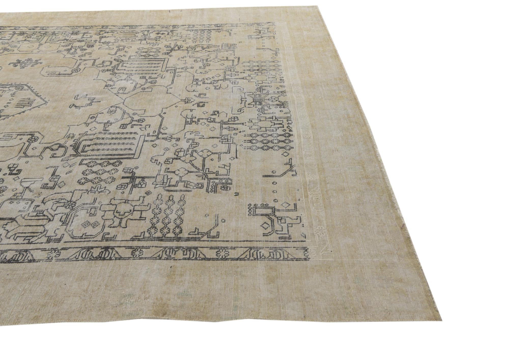 9' 1 x 12' 3 Hand Knotted Ultra Vintage Persian Wool Rug