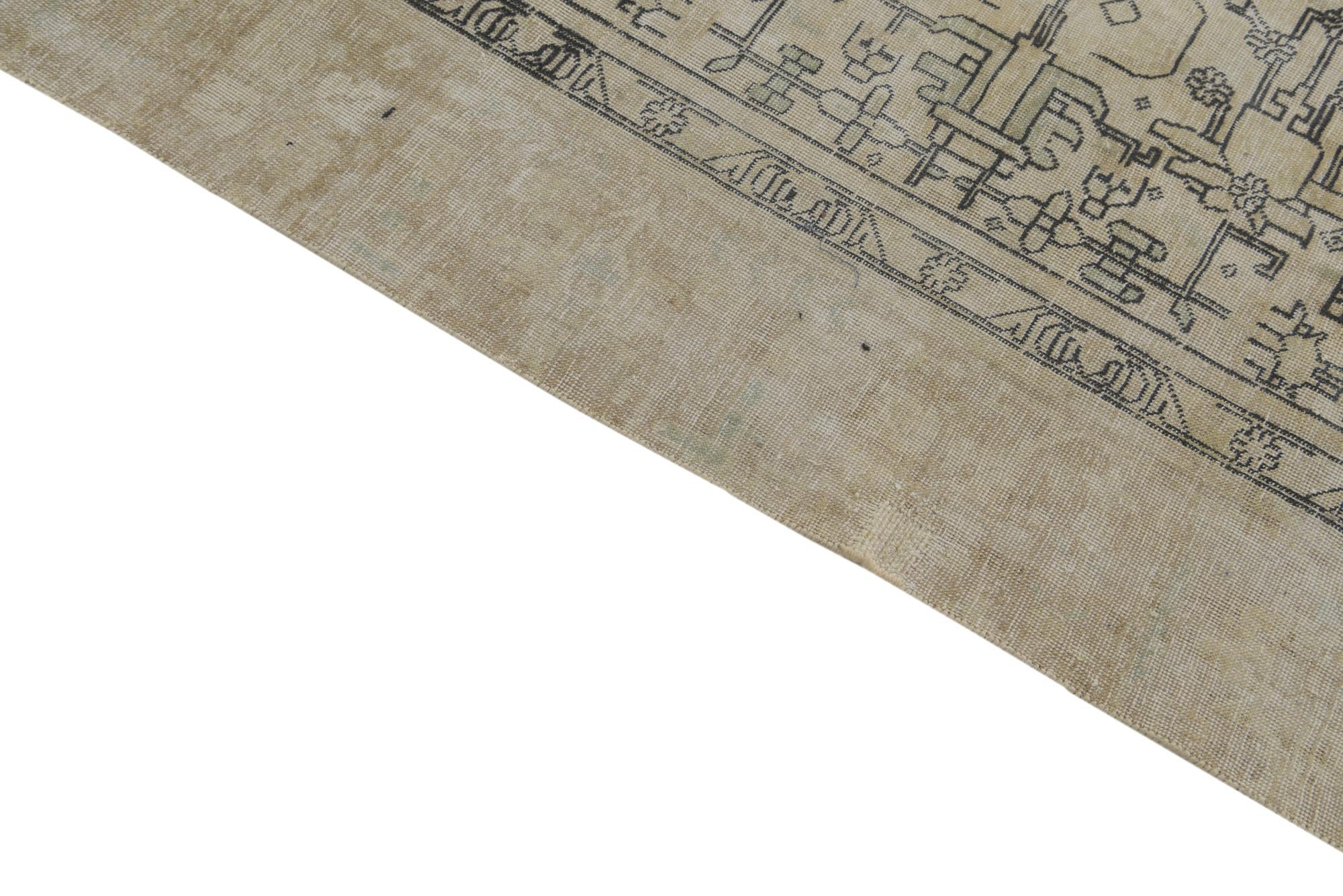9' 1 x 12' 3 Hand Knotted Ultra Vintage Persian Wool Rug