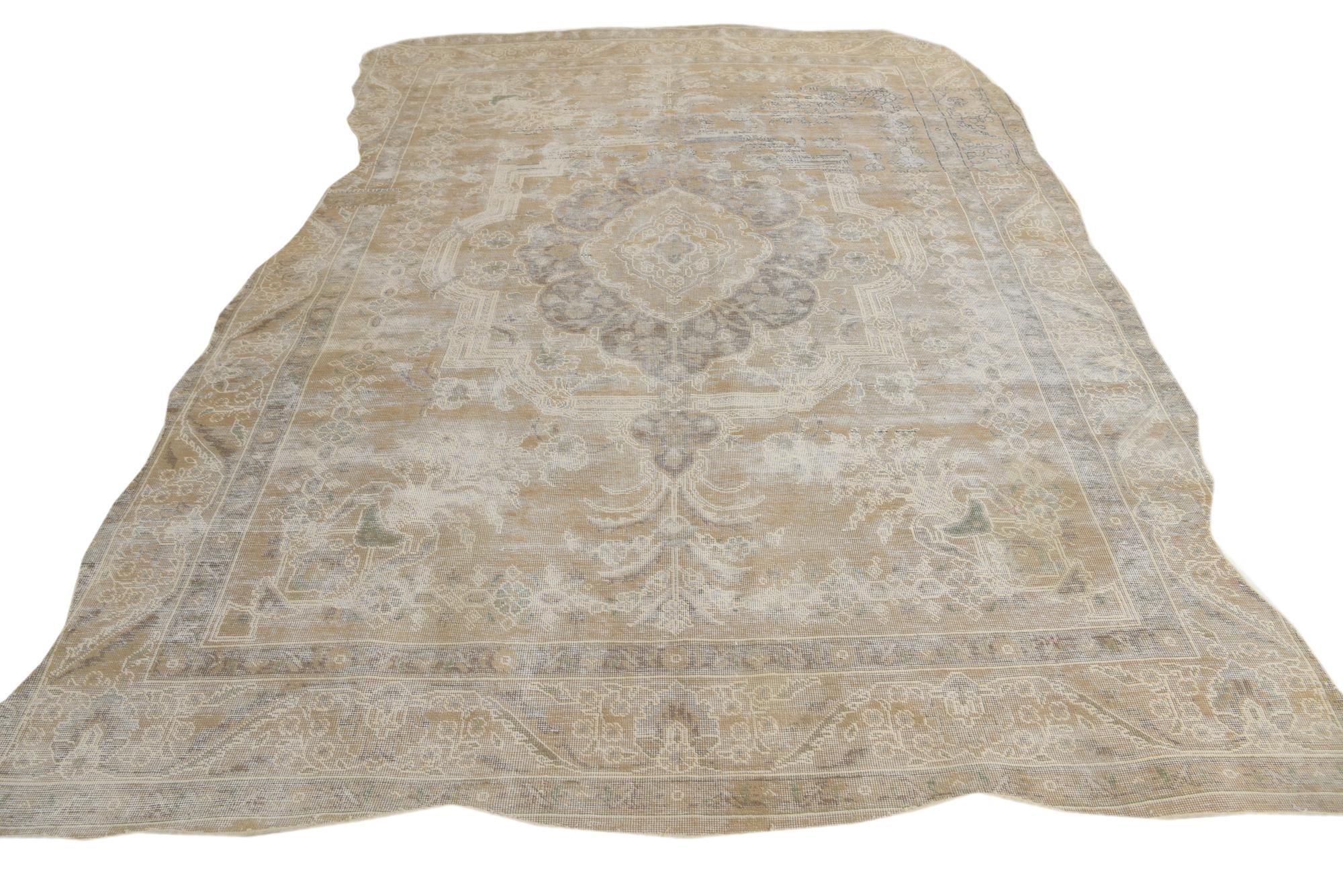 7' 7 x 11' 3 Hand Knotted Ultra Vintage Persian Wool Rug