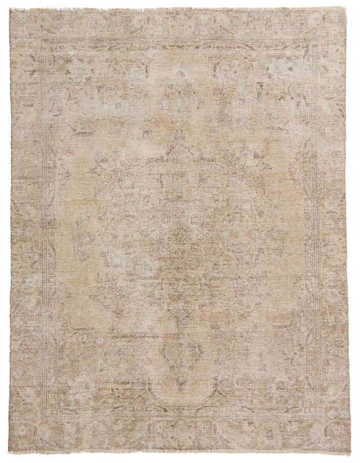 Detail image of 6' 1 x 8' 10 Hand Knotted Ultra Vintage Persian Wool Rug