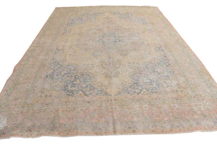 9' 8 x 12' 3 Hand Knotted Ultra Vintage Persian Wool Rug
