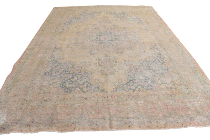 Detail image of 9' 8 x 12' 3 Hand Knotted Ultra Vintage Persian Wool Rug