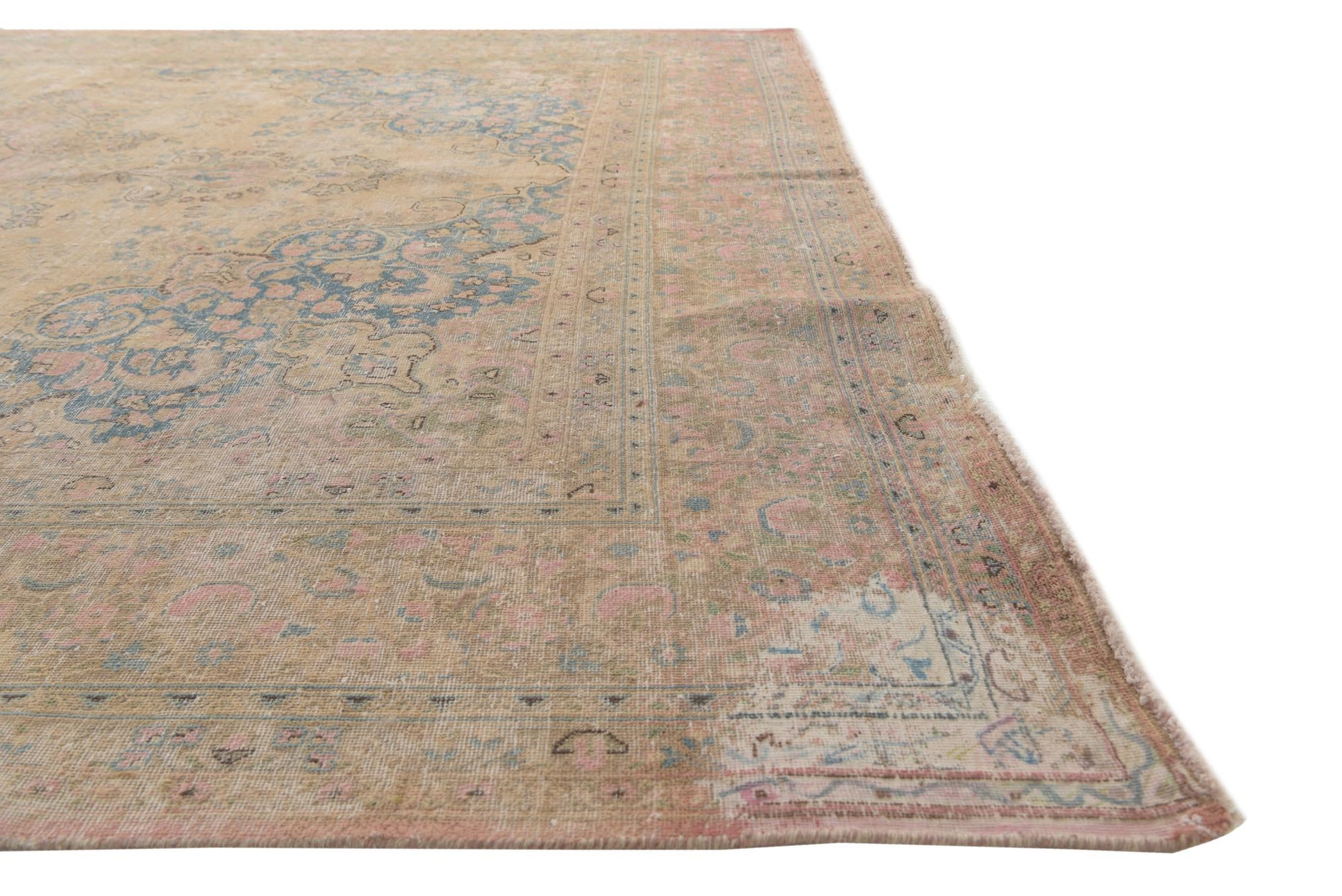 9' 8 x 12' 3 Hand Knotted Ultra Vintage Persian Wool Rug