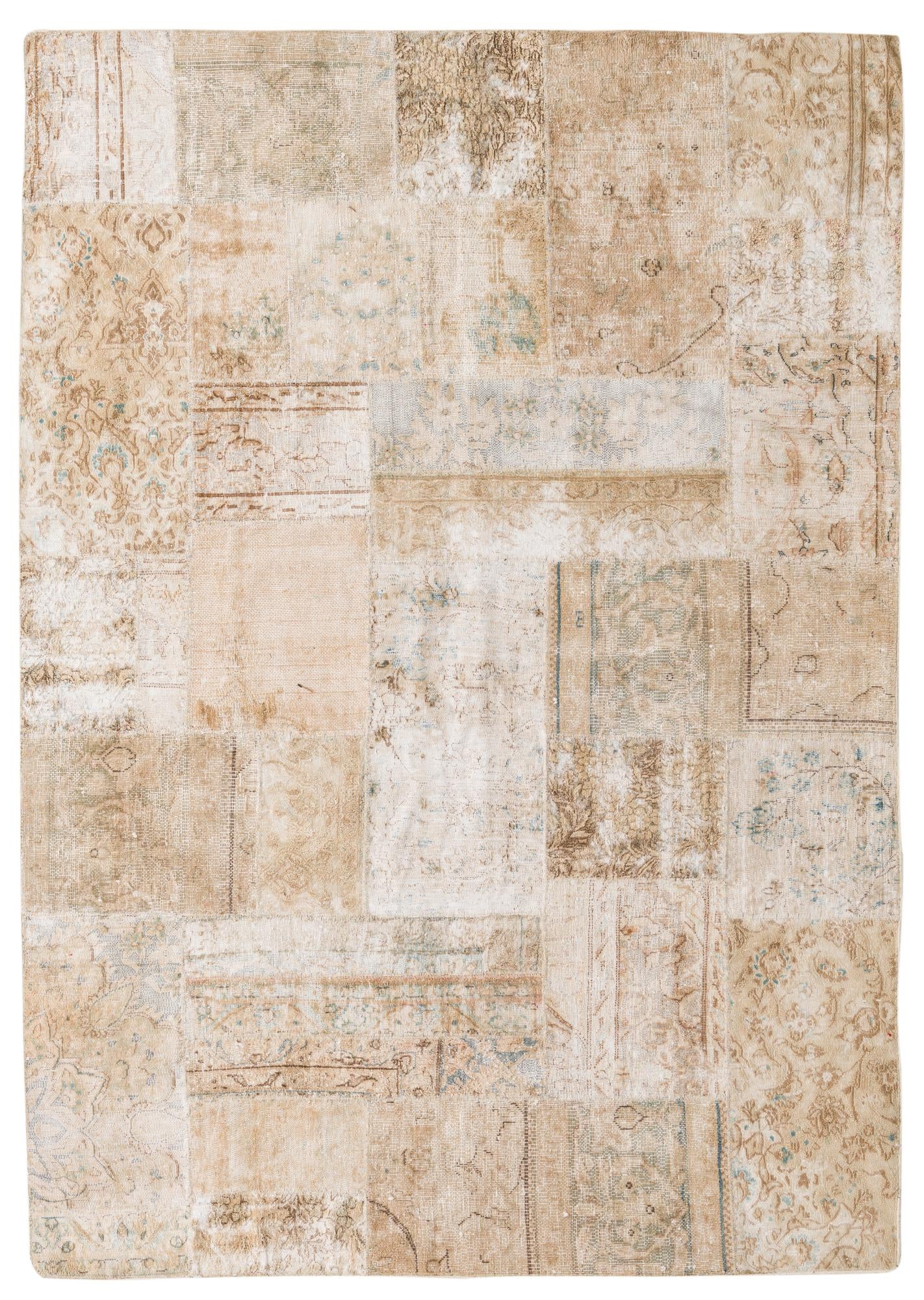 5' 8 x 7' 10 Hand Knotted Ultra Vintage Persian Wool Rug