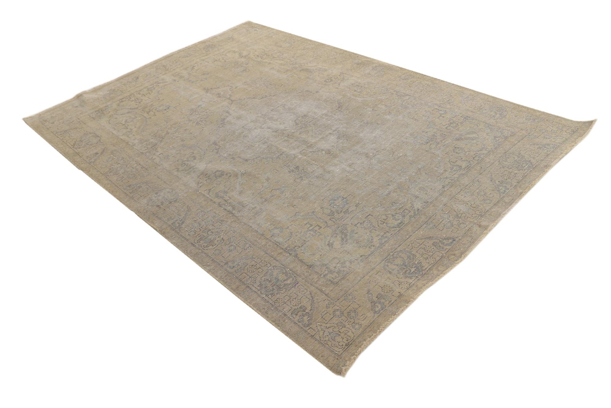 6' 5 x 9' 4 Hand Knotted Ultra Vintage Persian Wool Rug