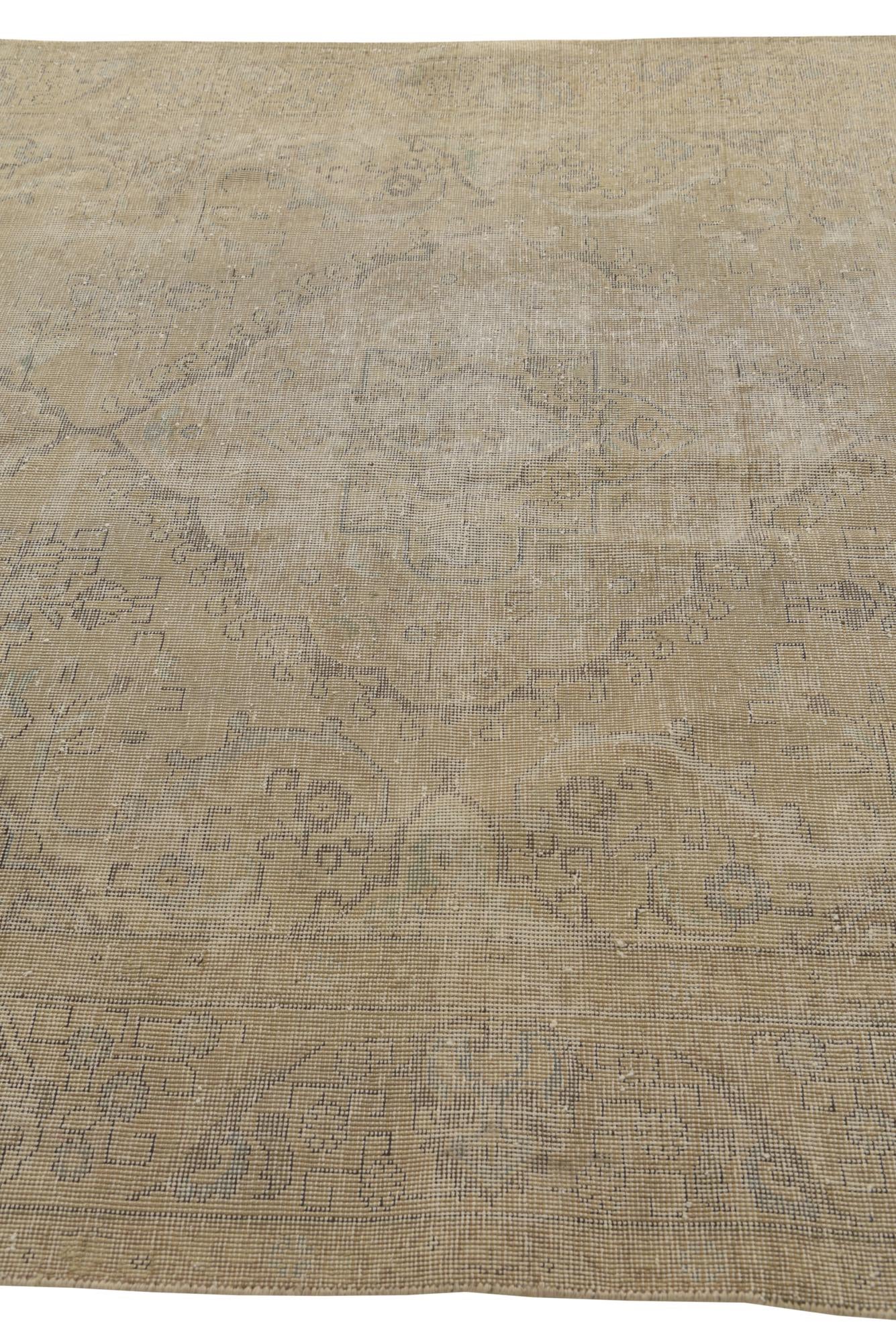 6' 5 x 9' 4 Hand Knotted Ultra Vintage Persian Wool Rug
