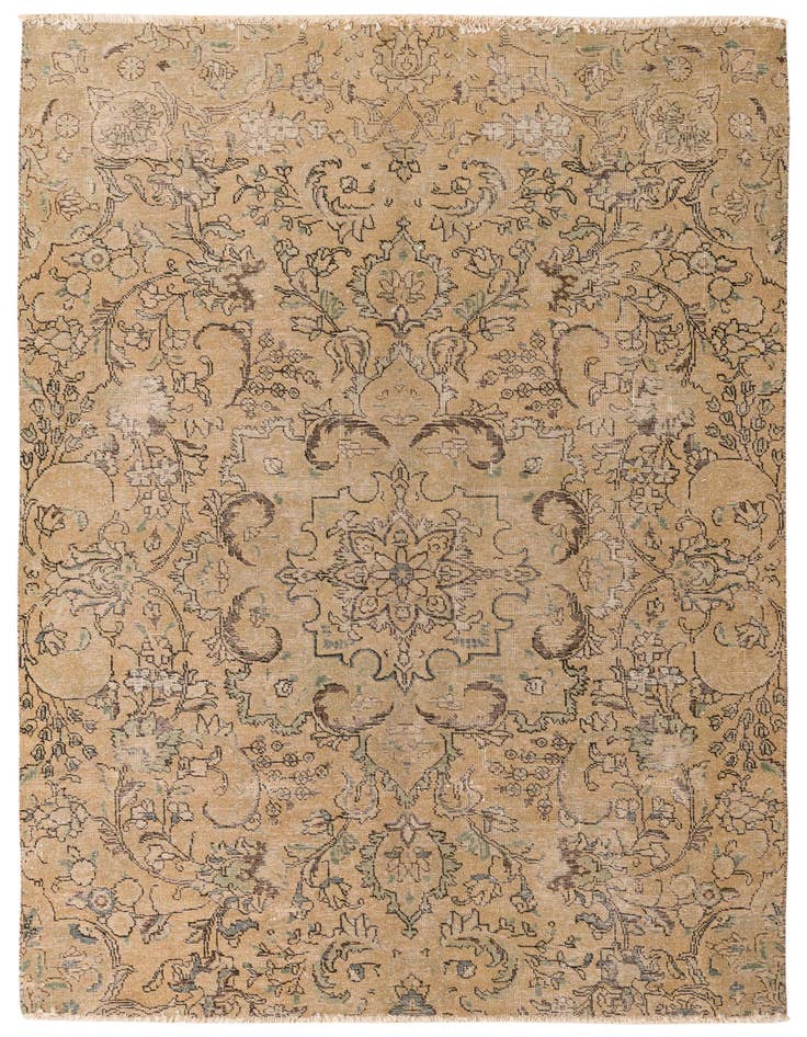 Detail image of 5' 6 x 7' 10 Hand Knotted Ultra Vintage Persian Wool Rug