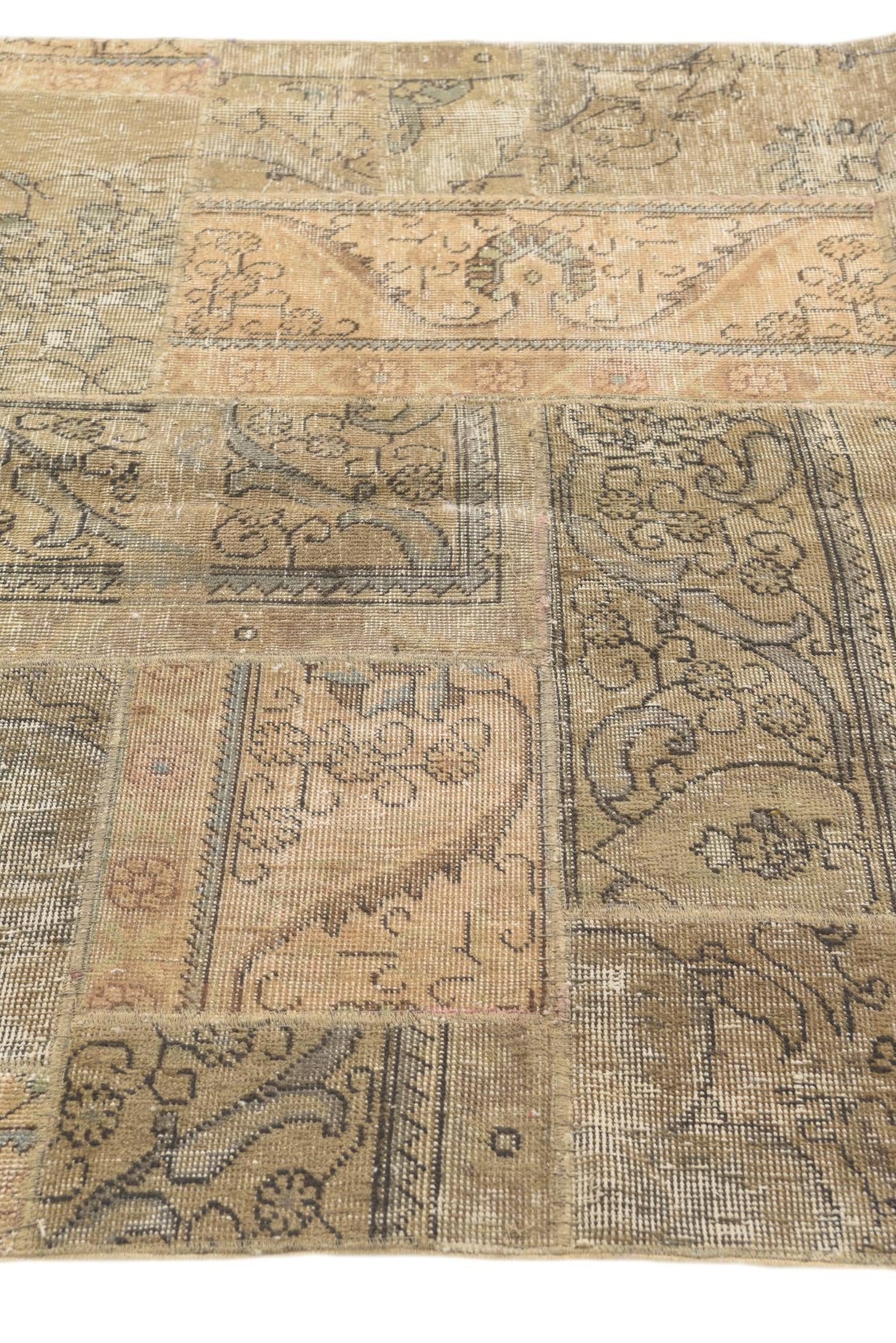 5' 1 x 6' 9 Hand Knotted Ultra Vintage Persian Wool Rug