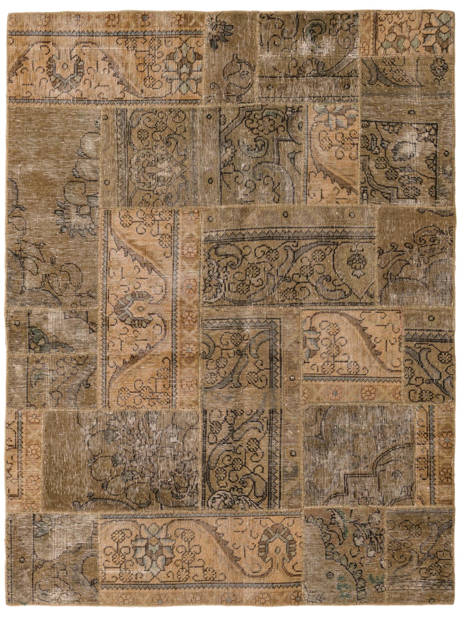 5' 1 x 6' 9 Hand Knotted Ultra Vintage Persian Wool Rug