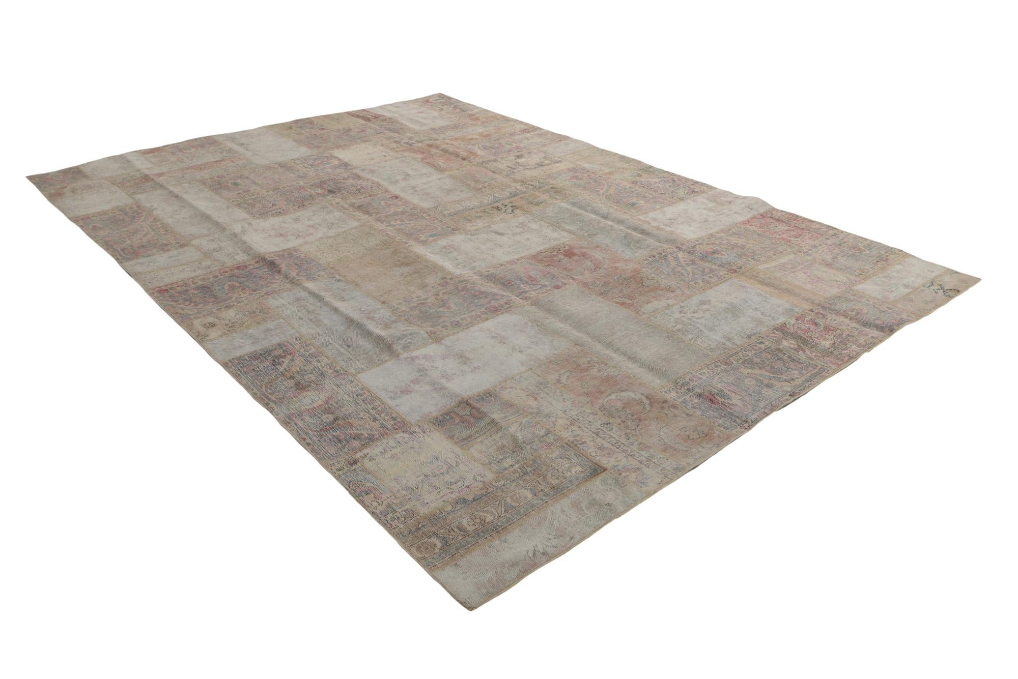 9' x 12' 5 Hand Knotted Ultra Vintage Persian Wool Rug