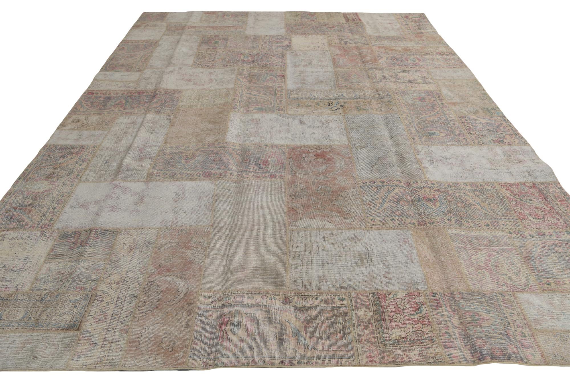 9' x 12' 5 Hand Knotted Ultra Vintage Persian Wool Rug
