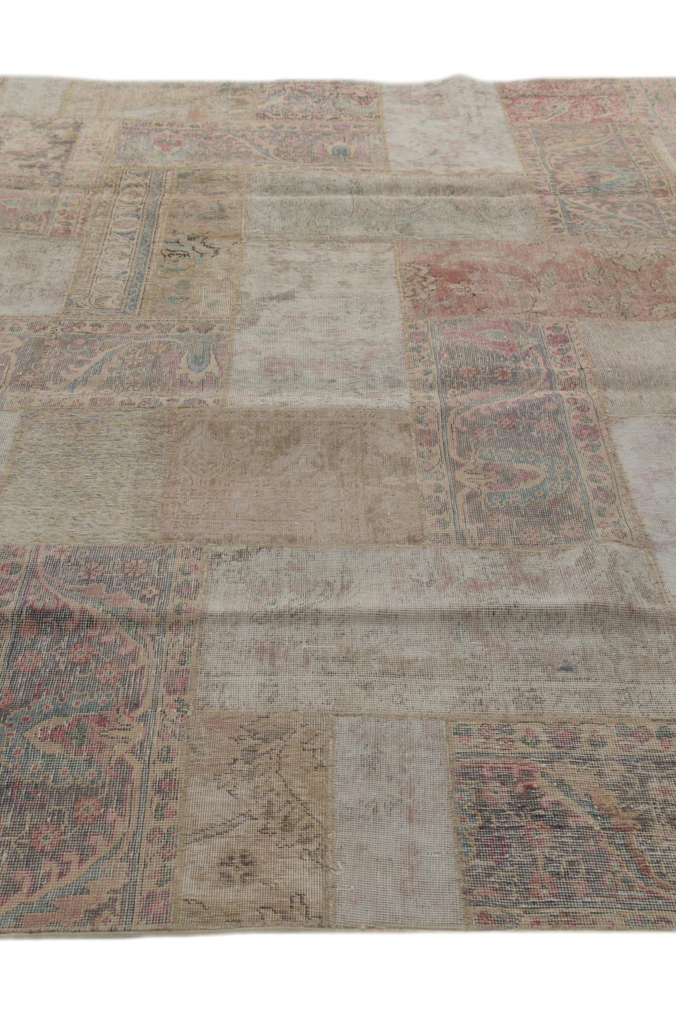 9' x 12' 5 Hand Knotted Ultra Vintage Persian Wool Rug