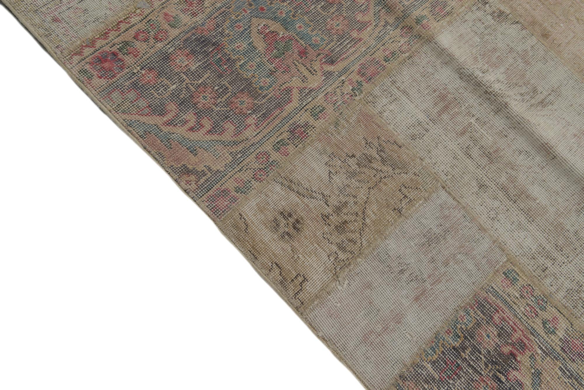 9' x 12' 5 Hand Knotted Ultra Vintage Persian Wool Rug