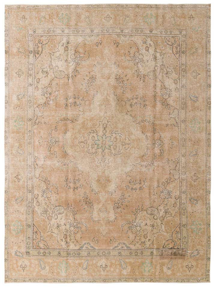 9' 3 x 12' 5 Hand Knotted Ultra Vintage Persian Wool Rug