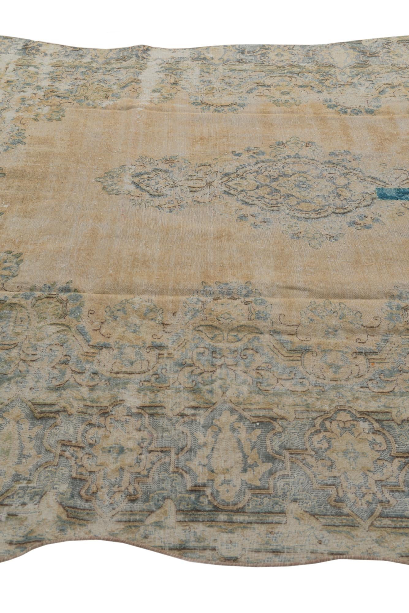 9' 3 x 11' 7 Hand Knotted Ultra Vintage Persian Wool Rug