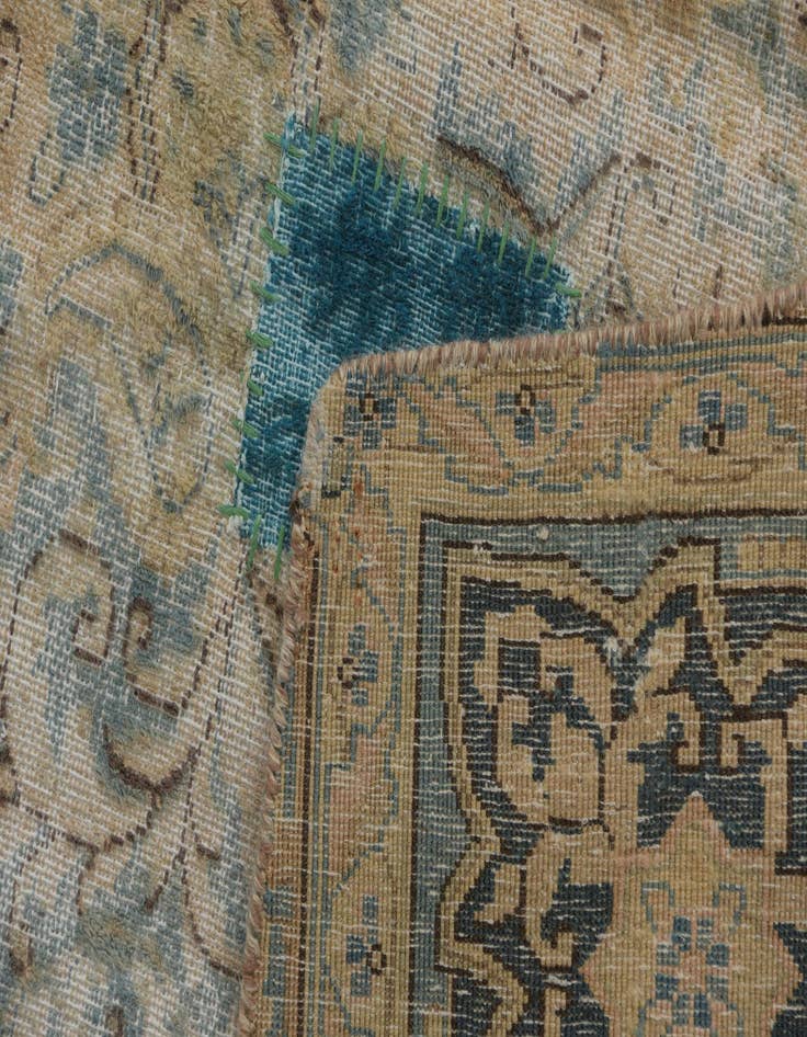 Detail image of 9' 3 x 11' 7  Hand Knotted Ultra Vintage Persian Wool Rug
