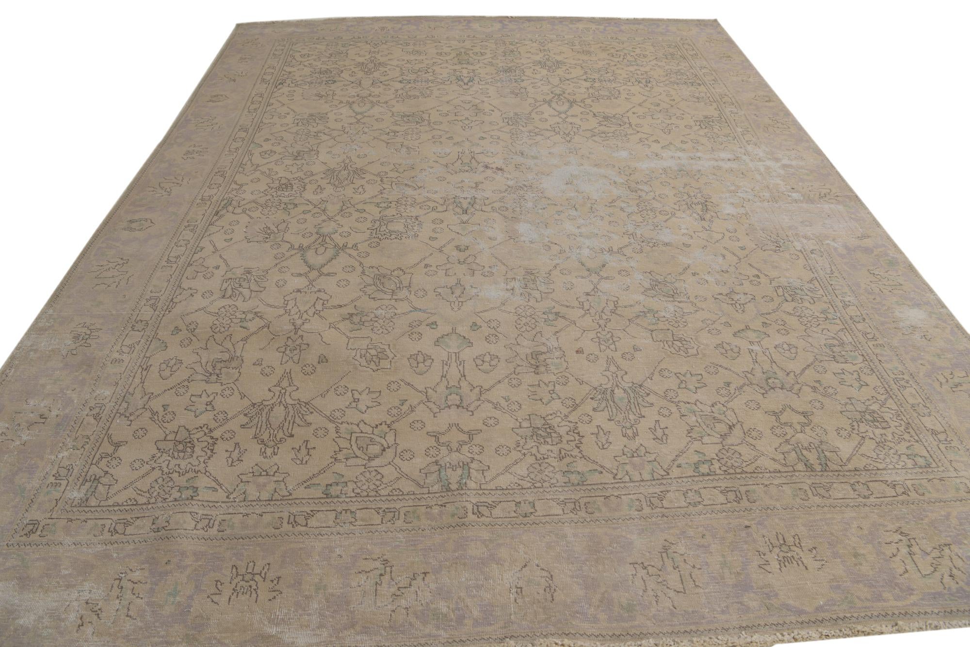 8' 9 x 12' 5 Hand Knotted Ultra Vintage Persian Wool Rug