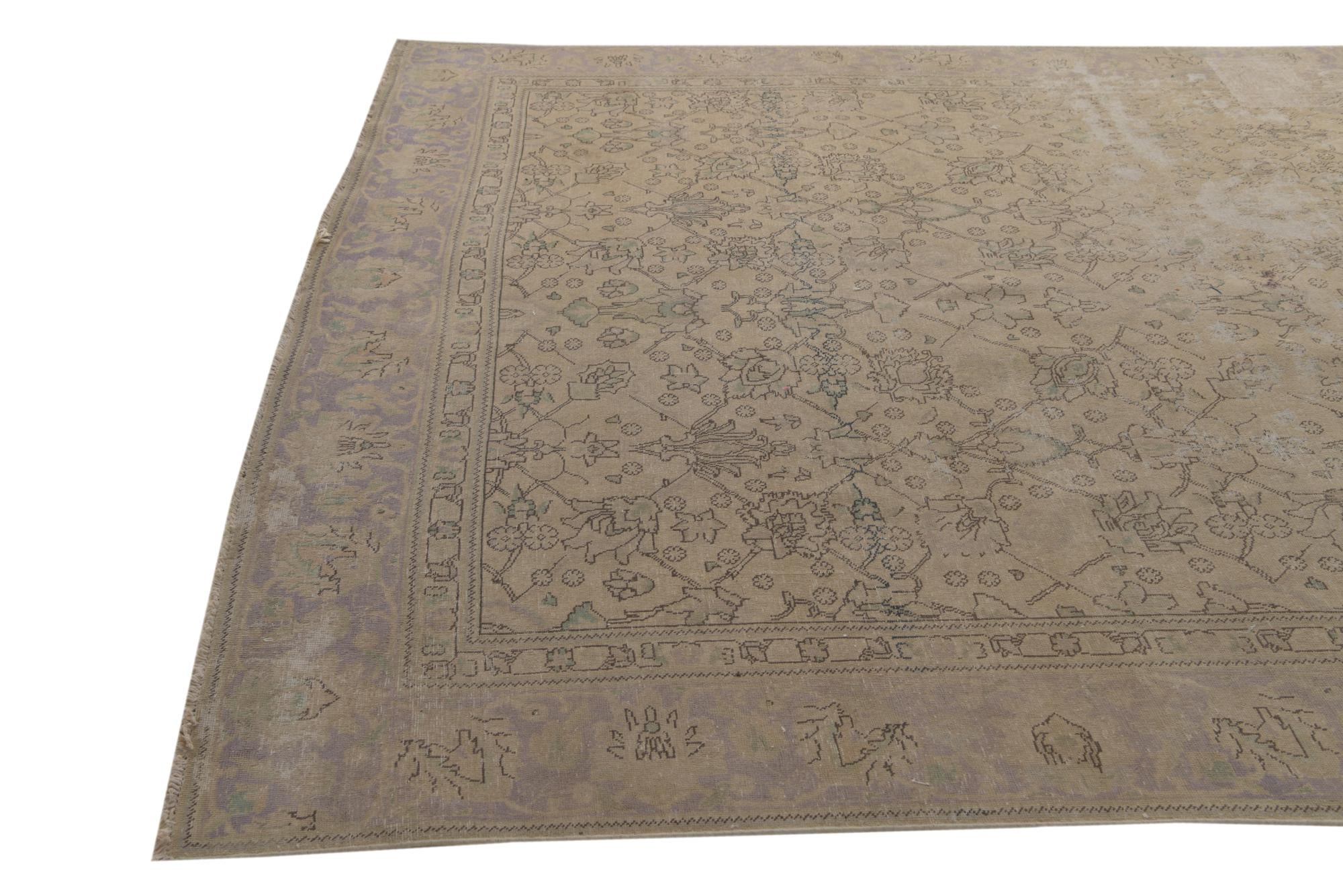 8' 9 x 12' 5 Hand Knotted Ultra Vintage Persian Wool Rug