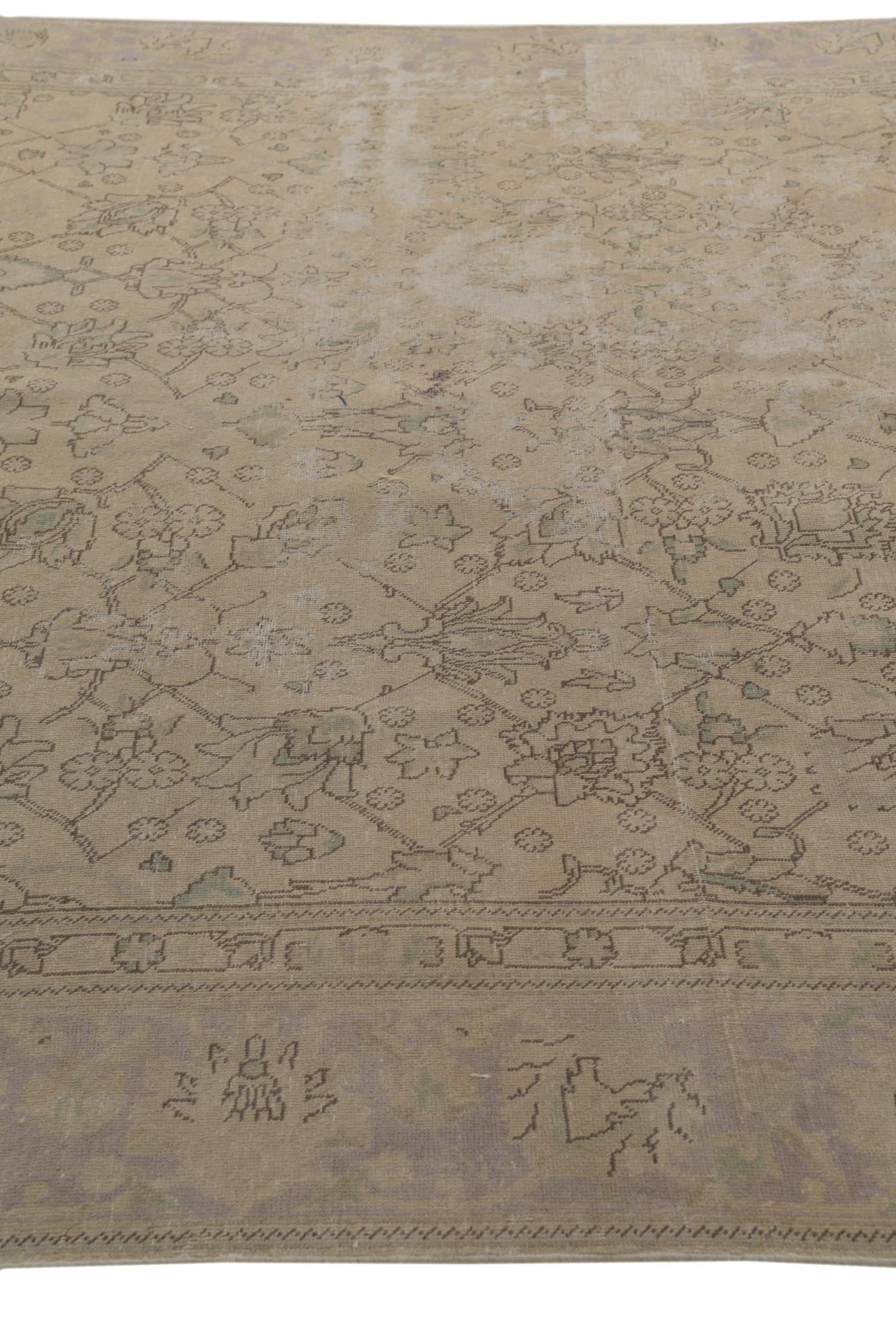 8' 9 x 12' 5 Hand Knotted Ultra Vintage Persian Wool Rug