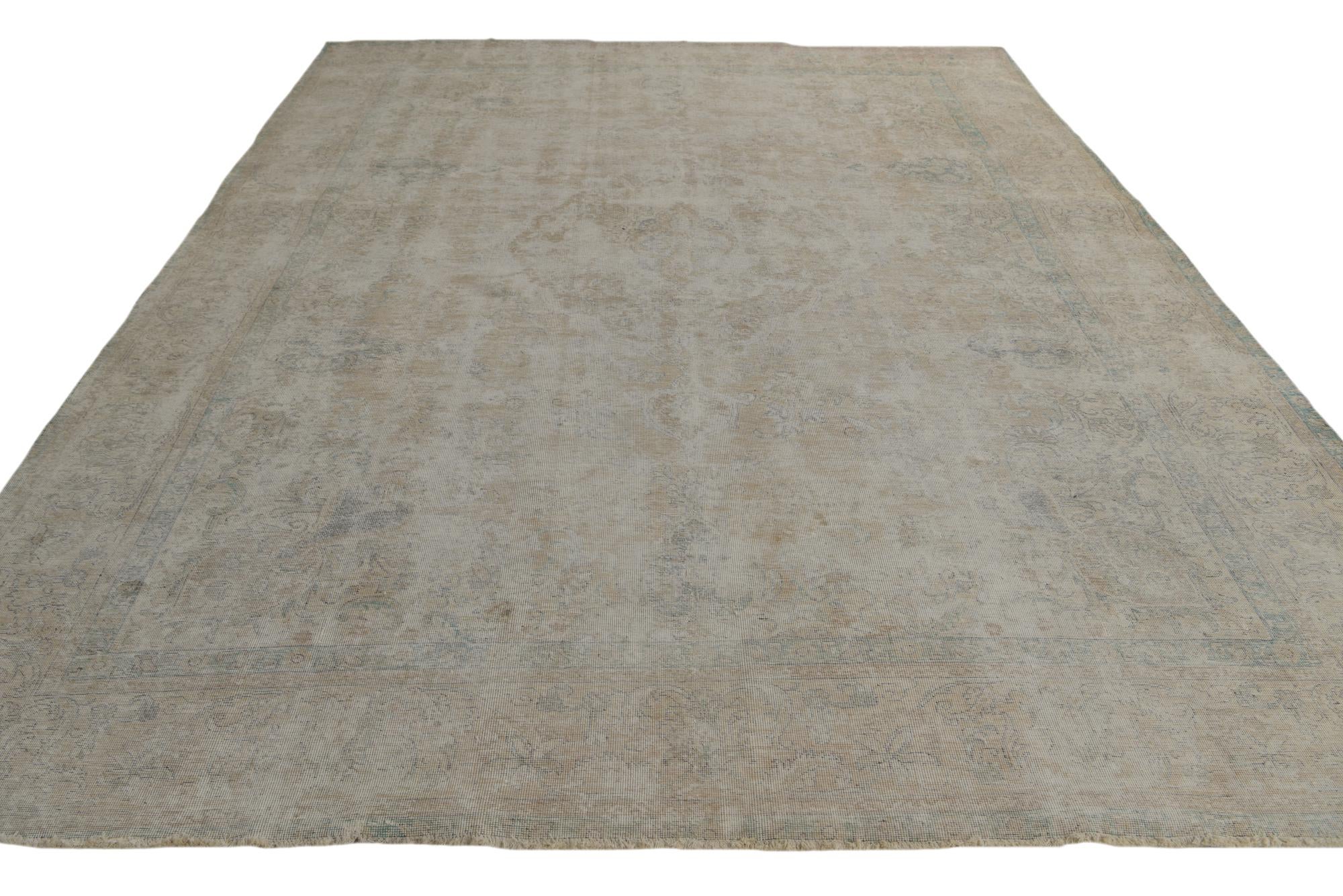 9' 5 x 12' 8 Hand Knotted Ultra Vintage Persian Wool Rug