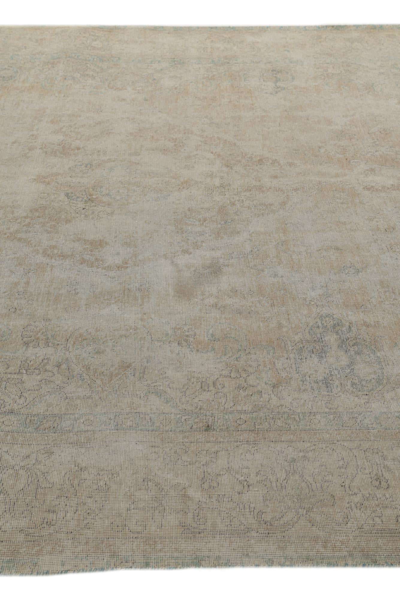 9' 5 x 12' 8 Hand Knotted Ultra Vintage Persian Wool Rug