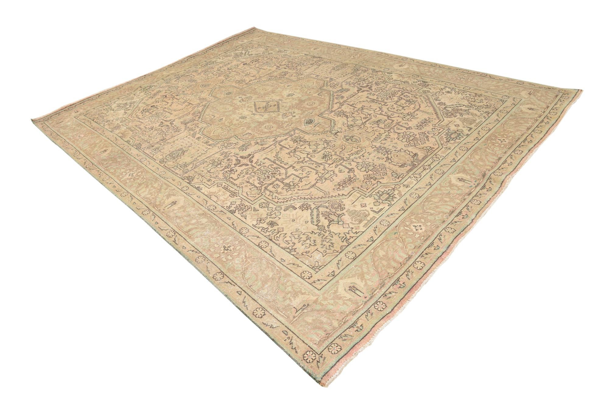 9' 6 x 12' 9 Hand Knotted Ultra Vintage Persian Wool Rug