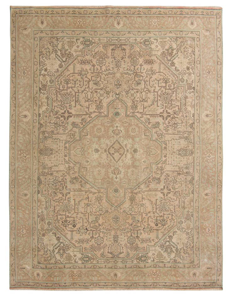 Detail image of 9' 6 x 12' 9 Hand Knotted Ultra Vintage Persian Wool Rug
