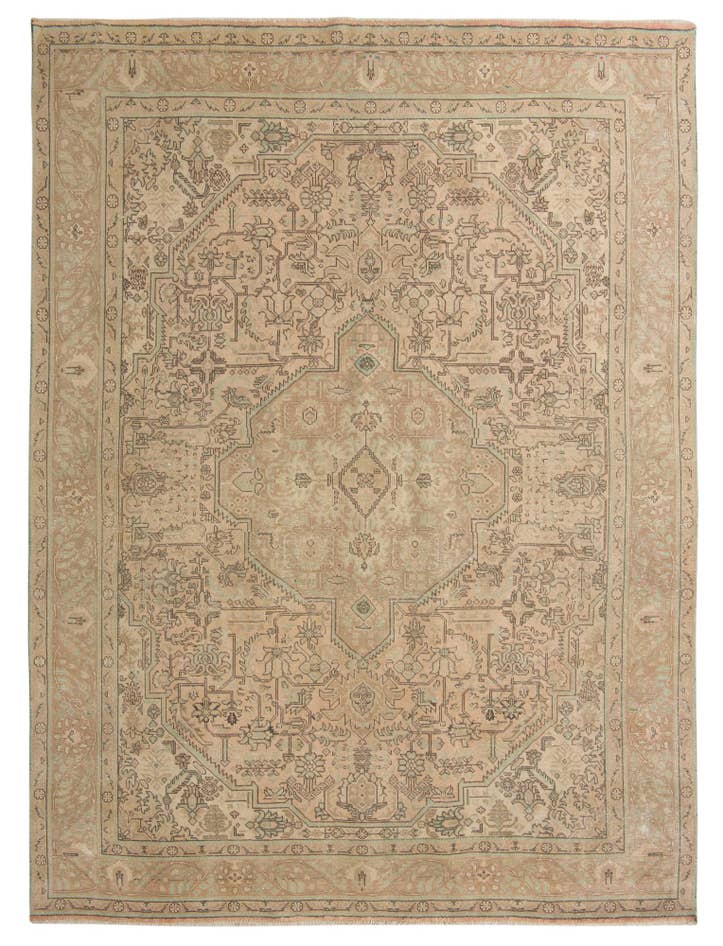 Detail image of 9' 6 x 12' 9 Hand Knotted Ultra Vintage Persian Wool Rug