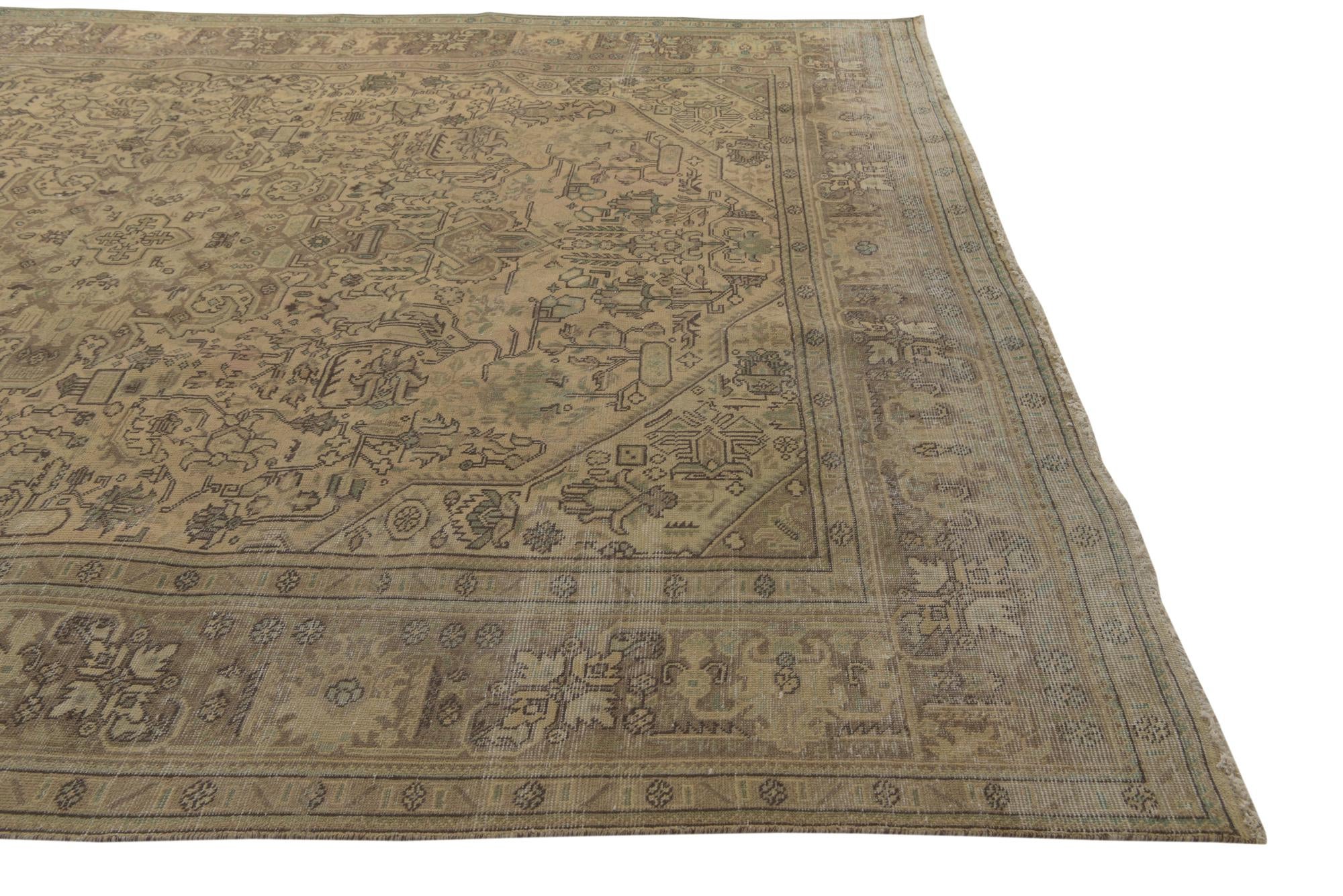 9' 6 x 12' 7 Hand Knotted Ultra Vintage Persian Wool Rug