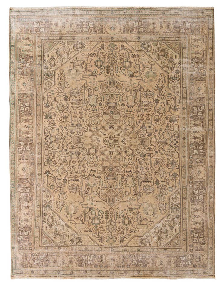 Detail image of 9' 6 x 12' 7 Hand Knotted Ultra Vintage Persian Wool Rug