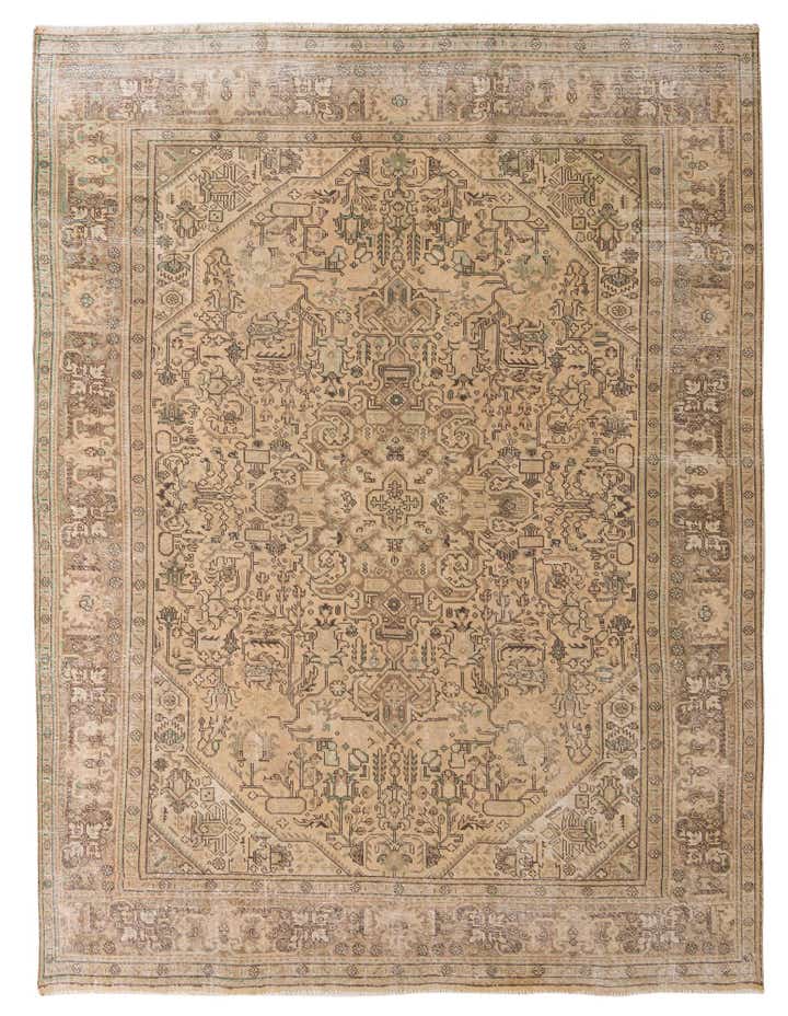 9' 6 x 12' 7 Hand Knotted Ultra Vintage Persian Wool Rug