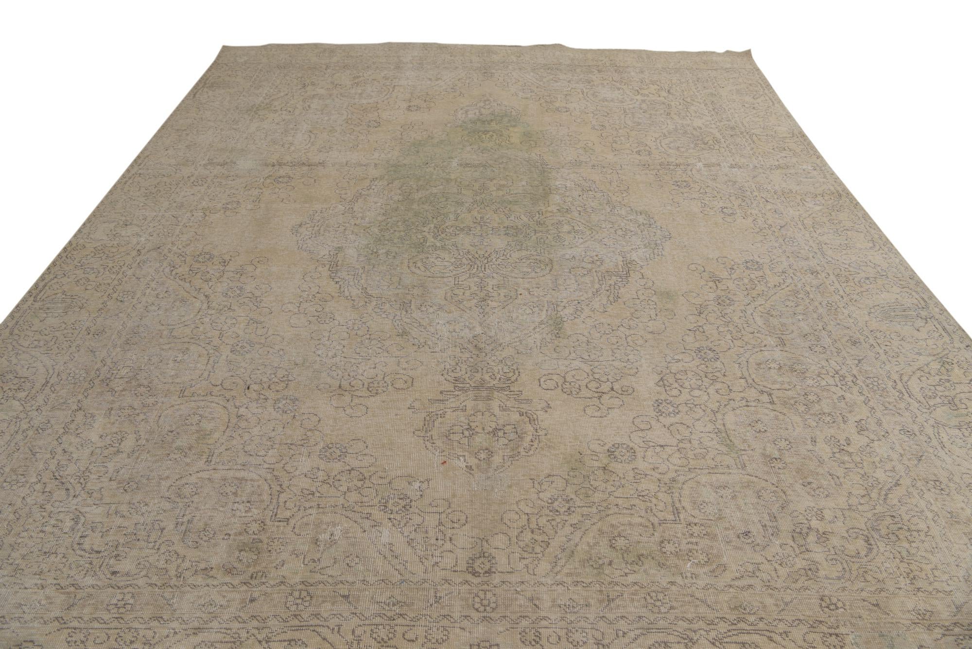 9' x 11' 10 Hand Knotted Ultra Vintage Persian Wool Rug