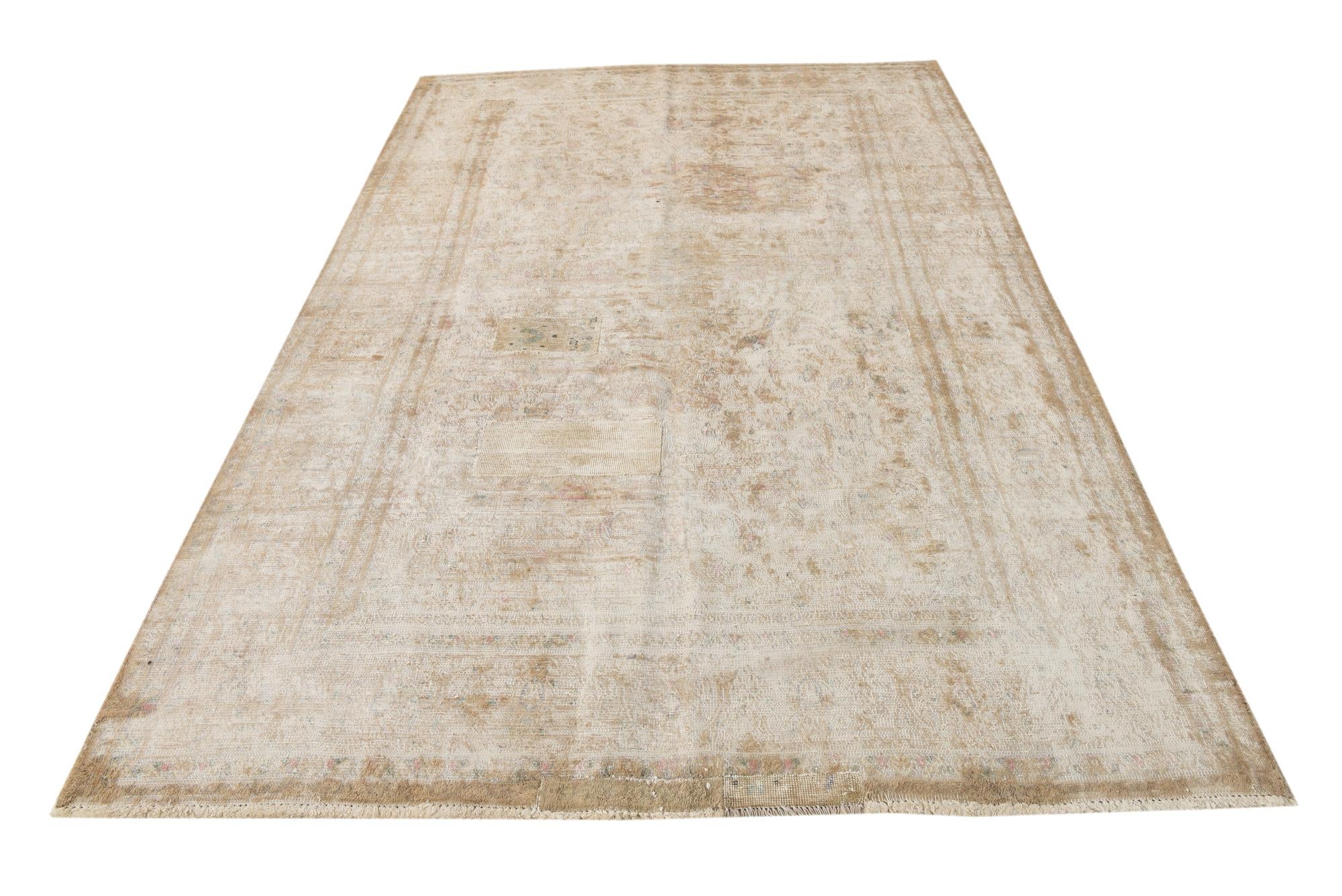6' 4 x 9' 4 Hand Knotted Ultra Vintage Persian Wool Rug