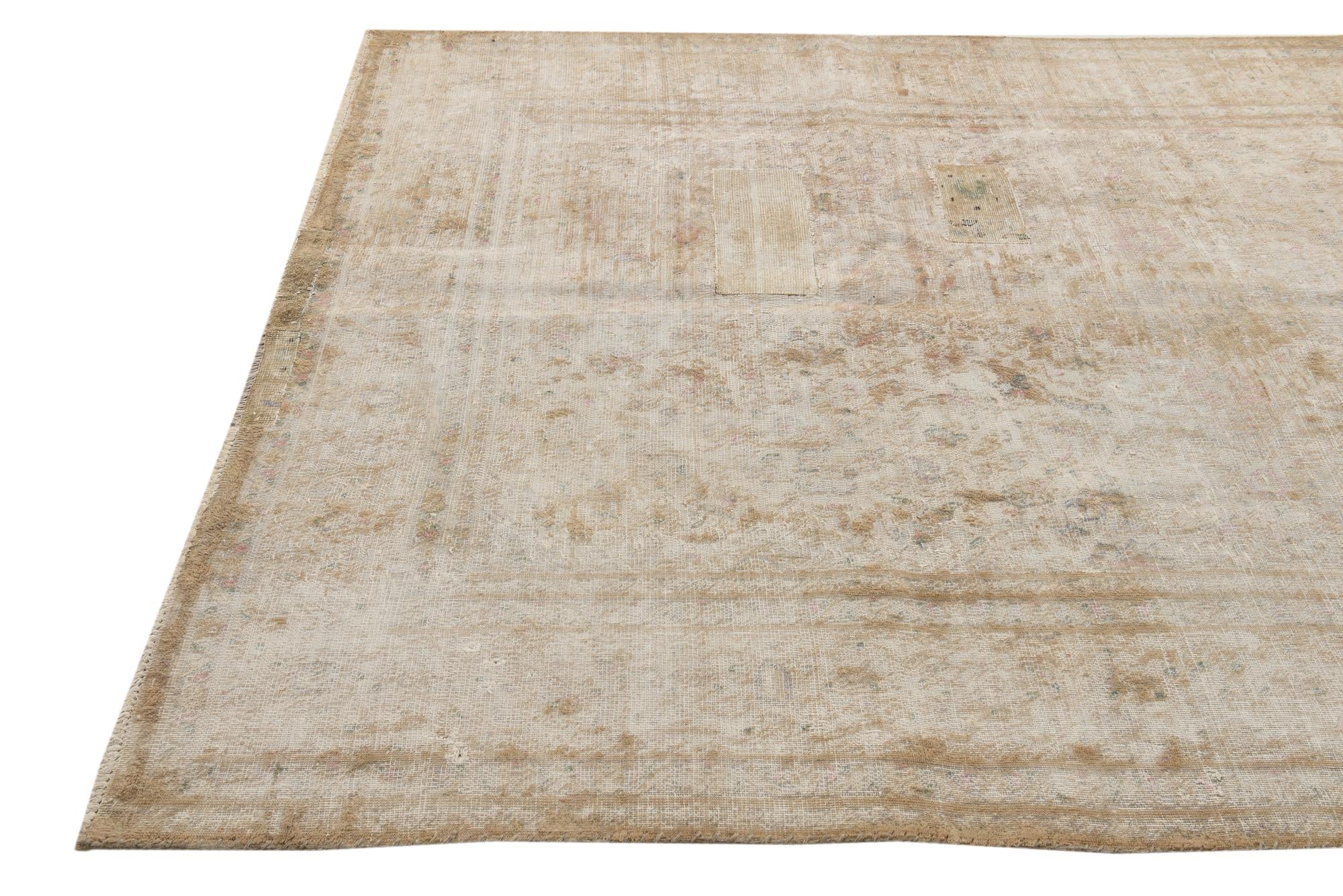 6' 4 x 9' 4 Hand Knotted Ultra Vintage Persian Wool Rug