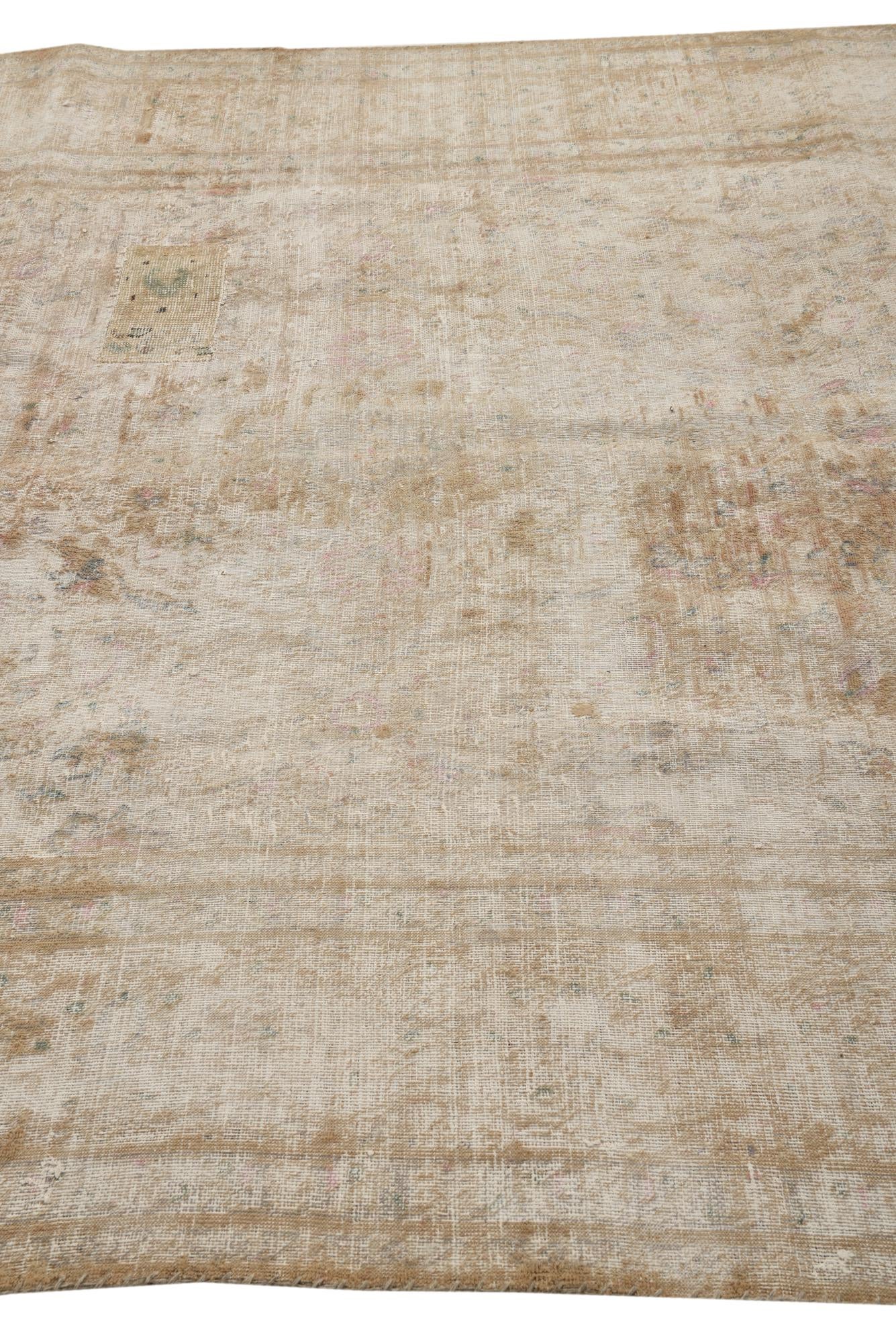 6' 4 x 9' 4 Hand Knotted Ultra Vintage Persian Wool Rug