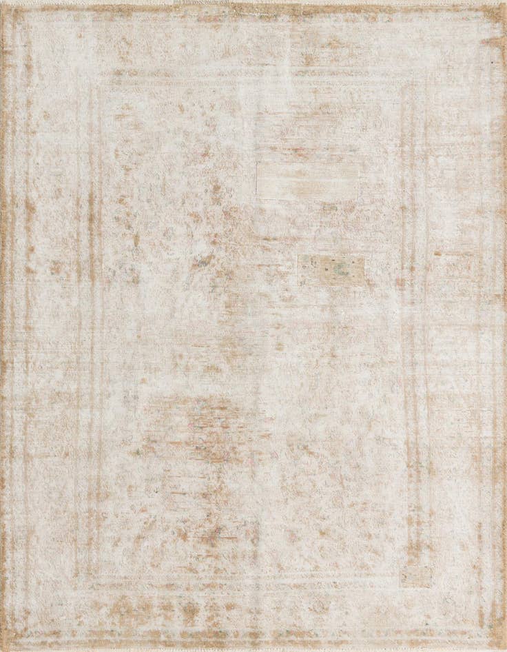 Detail image of 6' 4 x 9' 4 Hand Knotted Ultra Vintage Persian Wool Rug