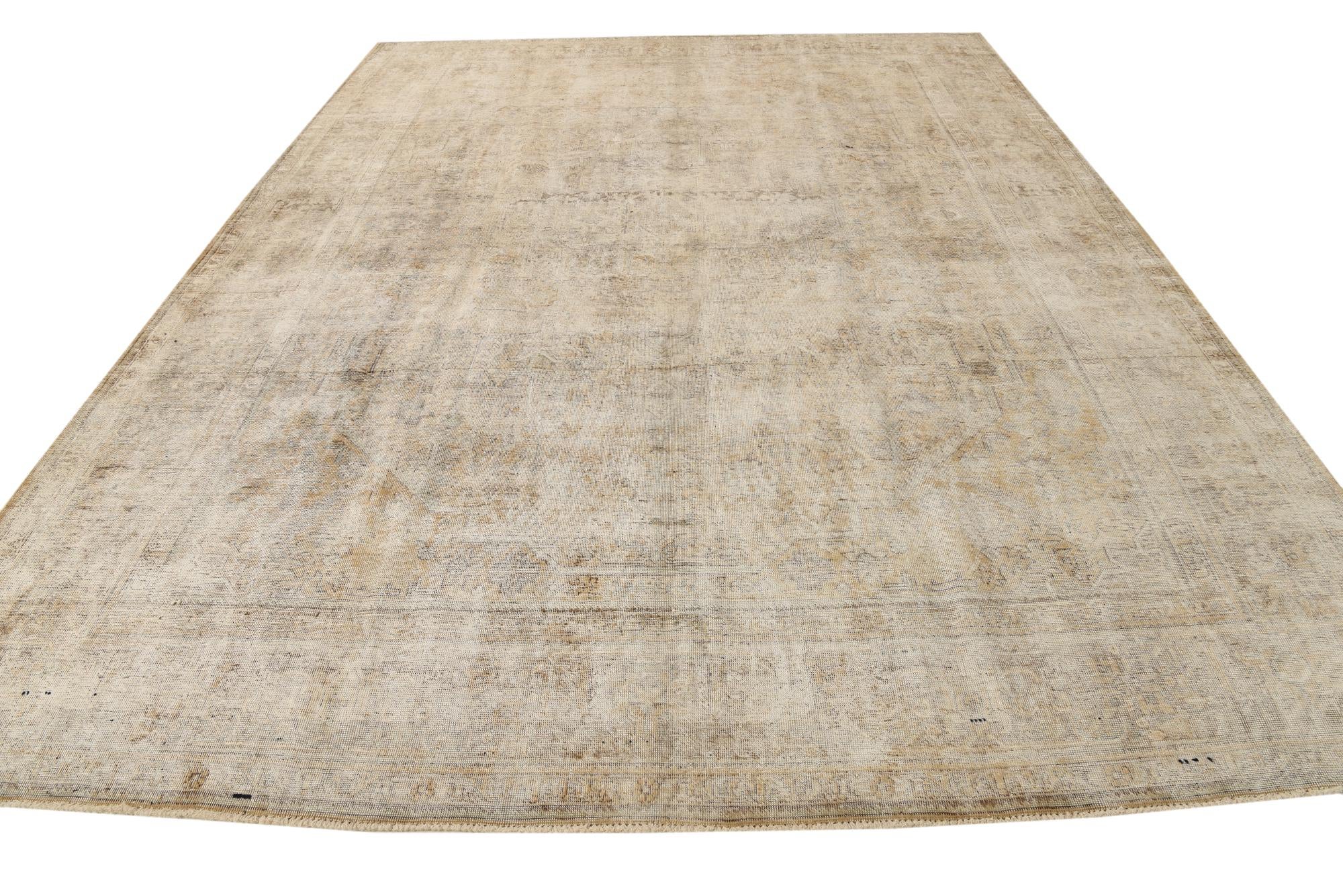 9' 10 x 12' 10 Hand Knotted Ultra Vintage Persian Wool Rug