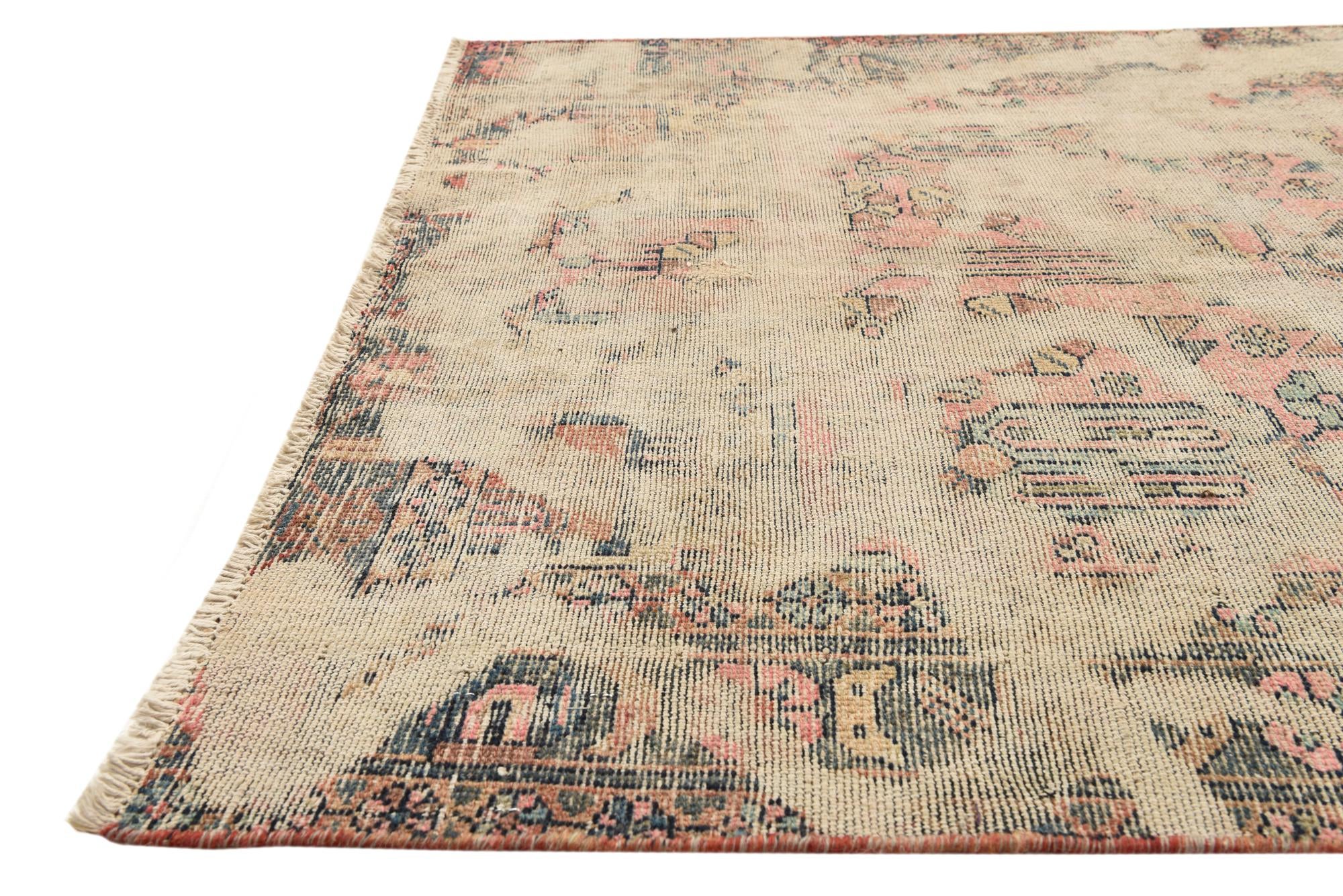4' x 6' 3 Hand Knotted Ultra Vintage Persian Wool Rug