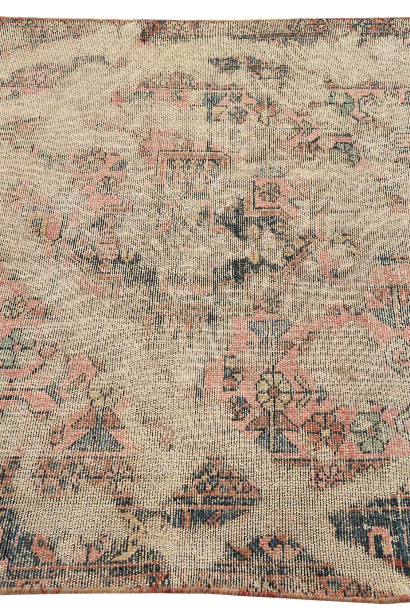 4' x 6' 3 Hand Knotted Ultra Vintage Persian Wool Rug