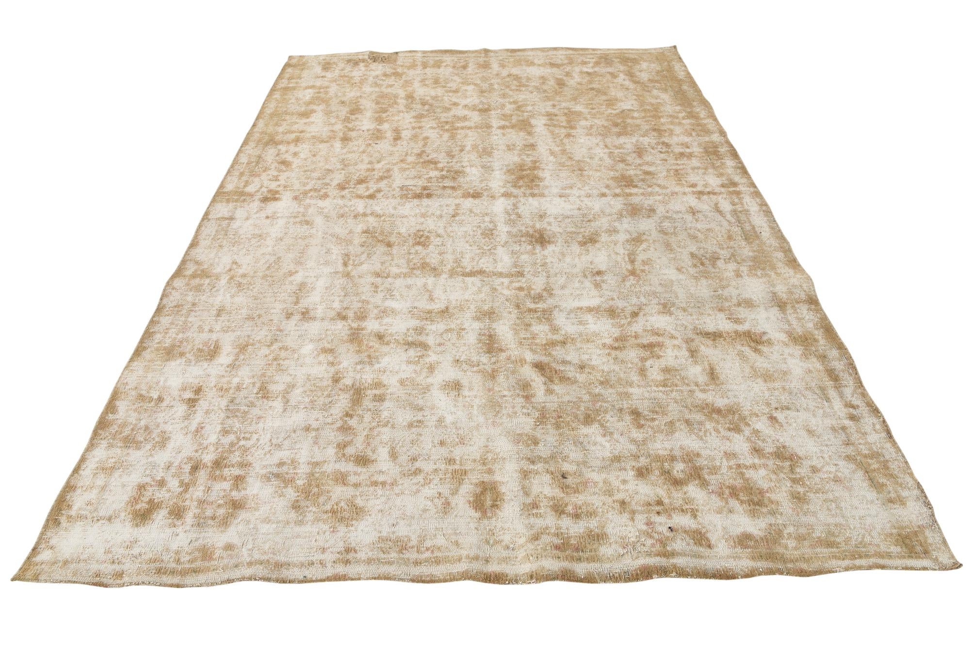 6' 9 x 9' 7 Hand Knotted Ultra Vintage Persian Wool Rug