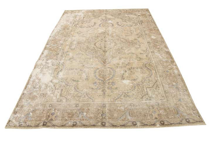 6' 7 x 9' 2 Hand Knotted Ultra Vintage Persian Wool Rug