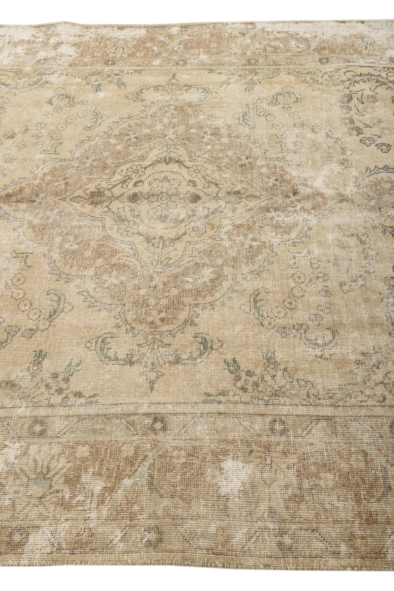 6' 7 x 9' 2 Hand Knotted Ultra Vintage Persian Wool Rug