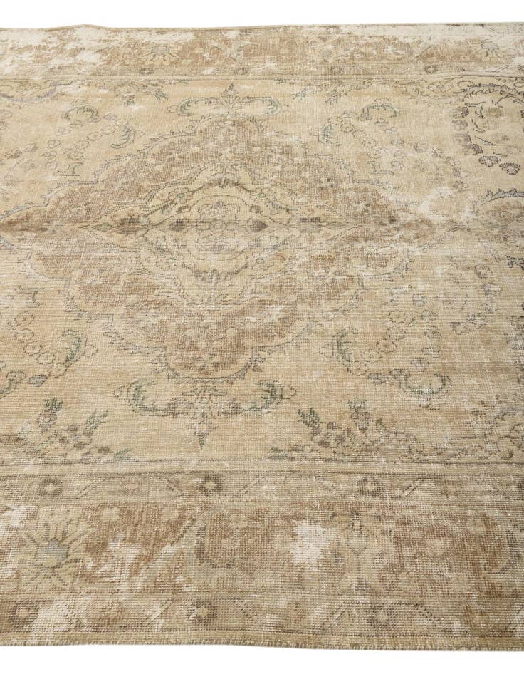 Detail image of 6' 7 x 9' 2  Hand Knotted Ultra Vintage Persian Wool Rug