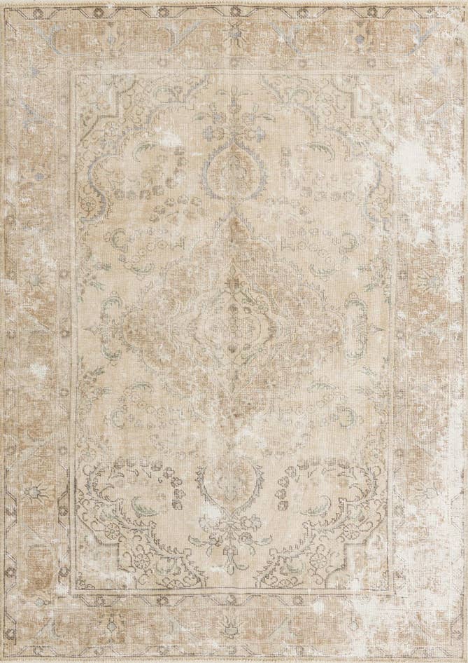 Detail image of 6' 7 x 9' 2 Hand Knotted Ultra Vintage Persian Wool Rug