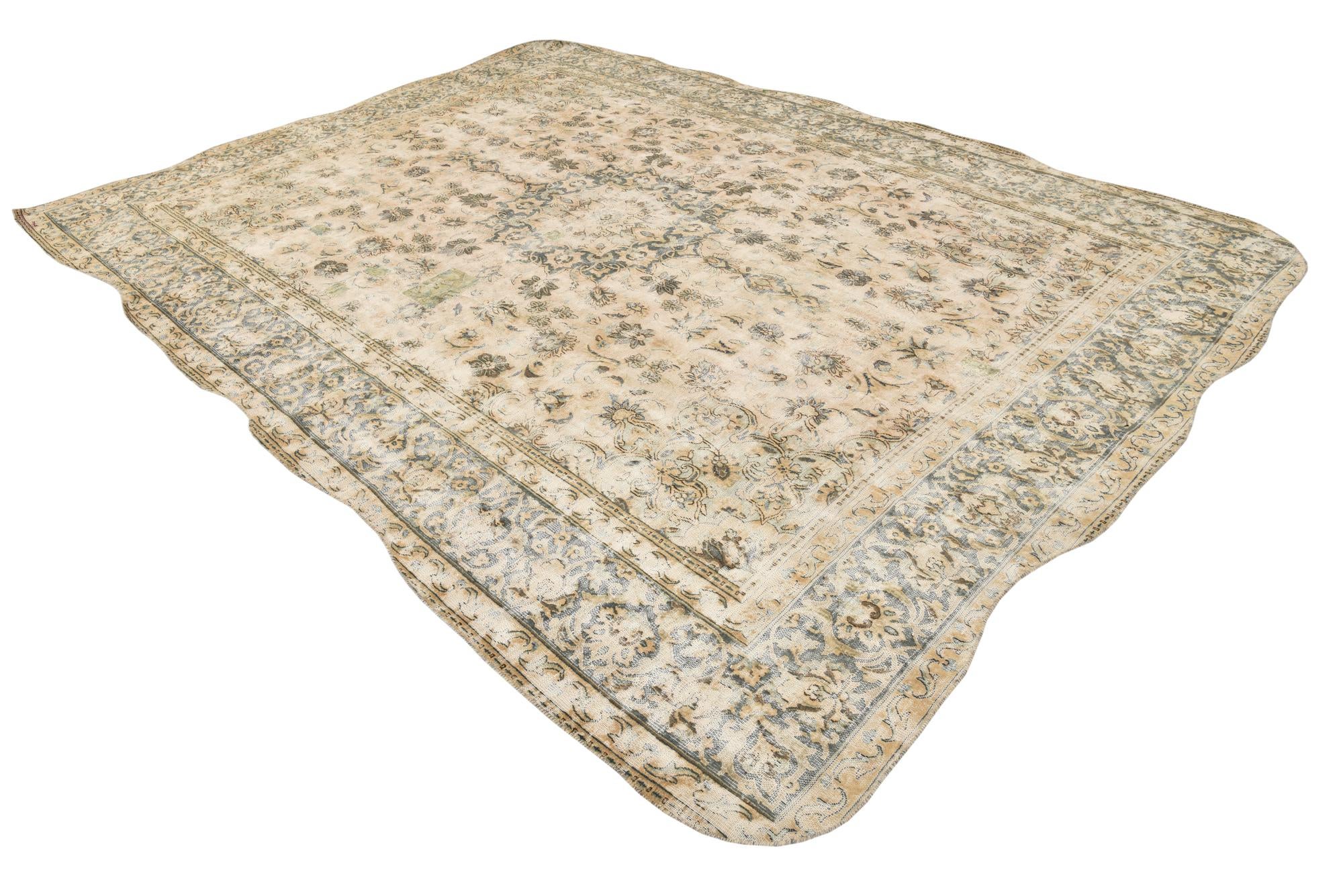 9' 5 x 13' Hand Knotted Ultra Vintage Persian Wool Rug