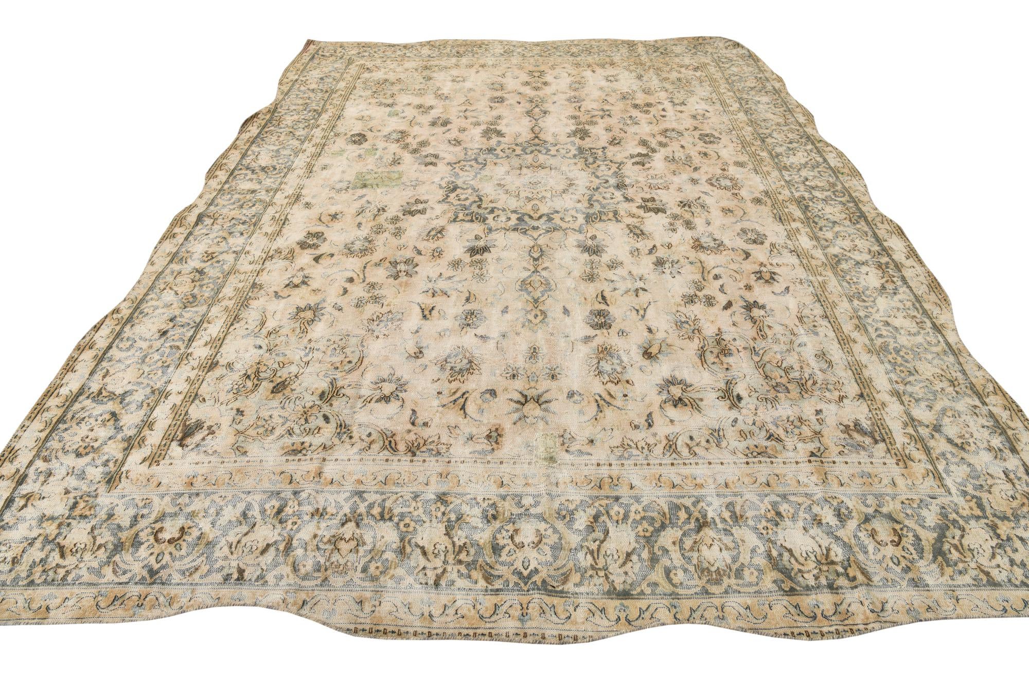 9' 5 x 13' Hand Knotted Ultra Vintage Persian Wool Rug