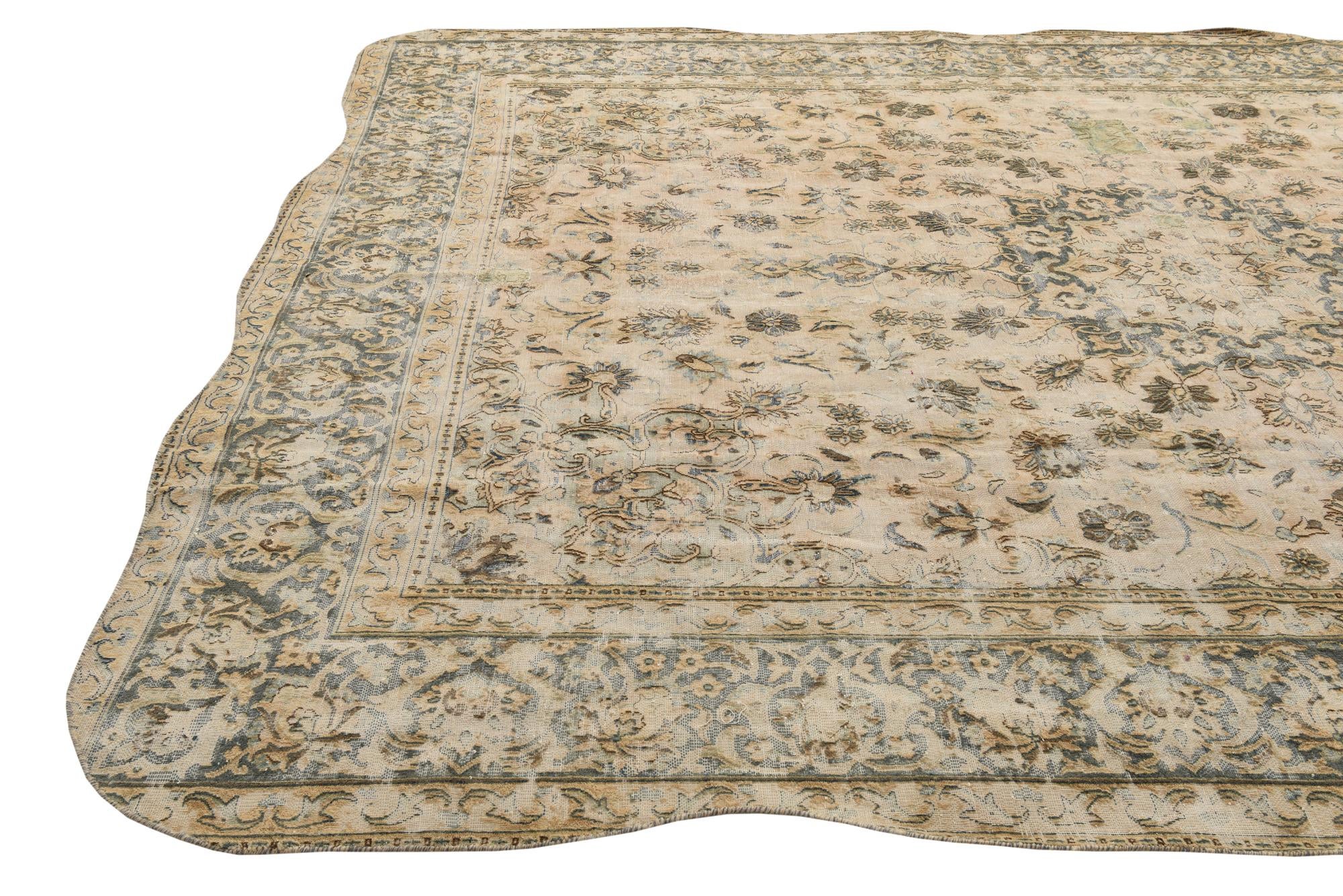9' 5 x 13' Hand Knotted Ultra Vintage Persian Wool Rug